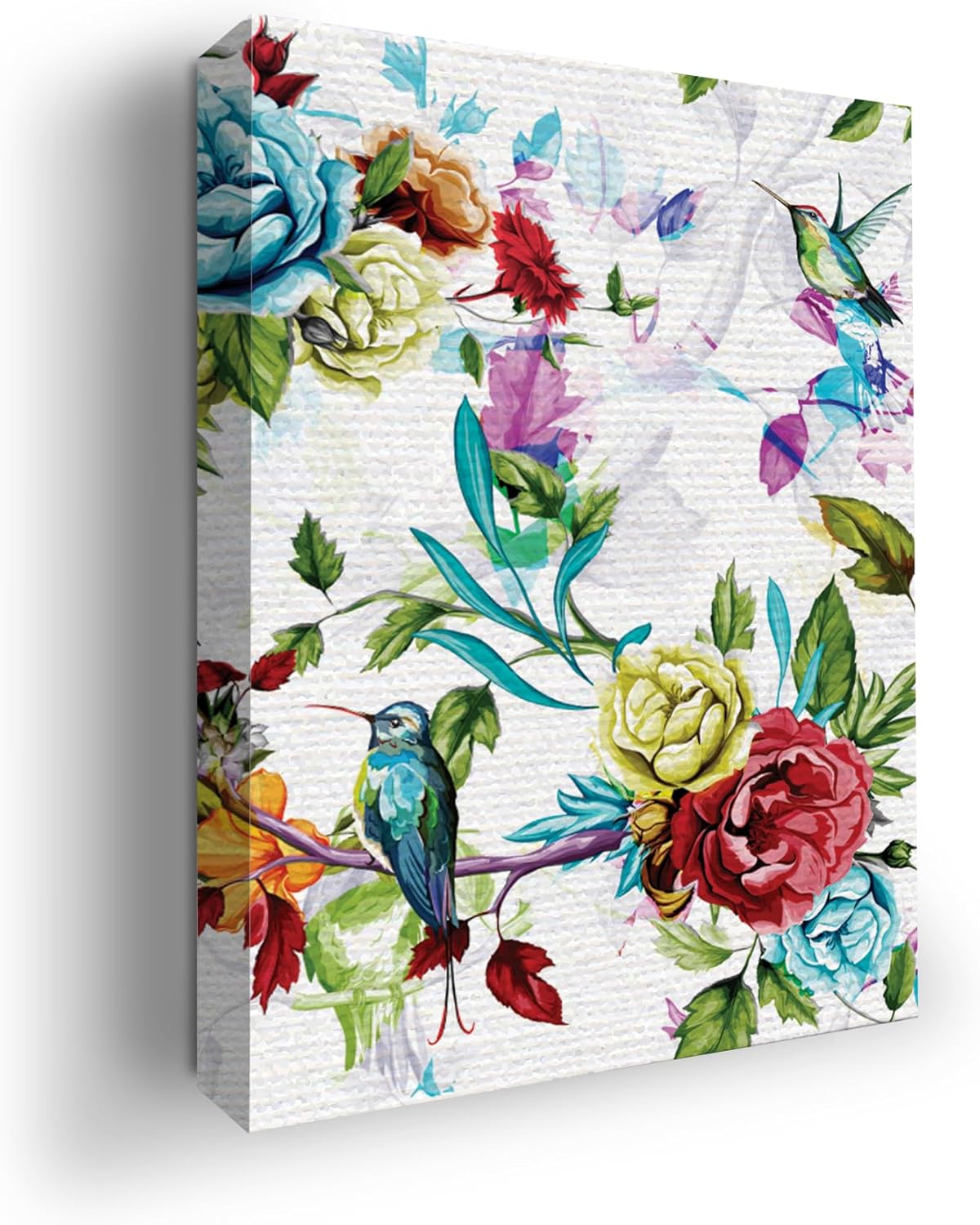 Bird and Flowers Wall Canvas Set of 1