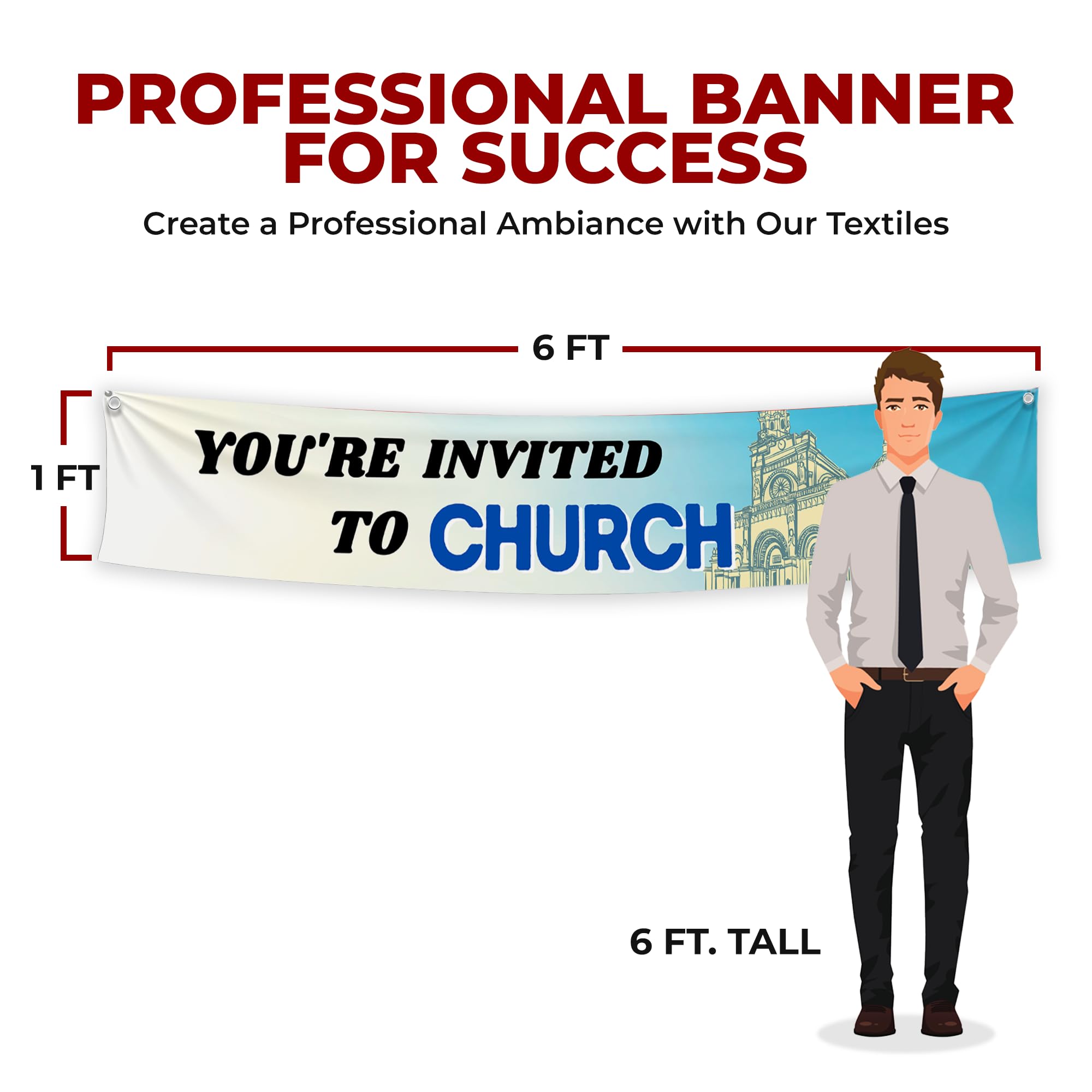 You're Invited to Church Large Banner