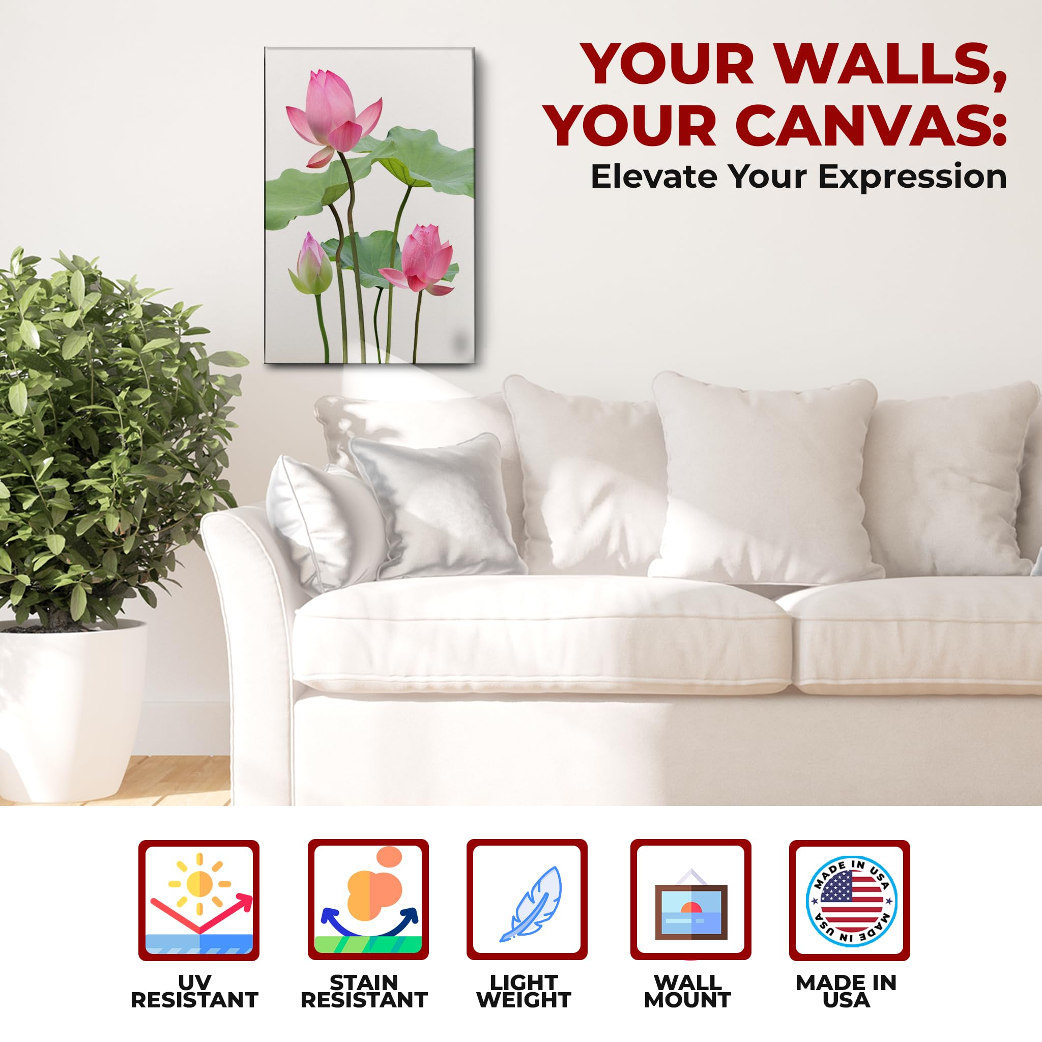 Lotus Wall Canvas Set of 1