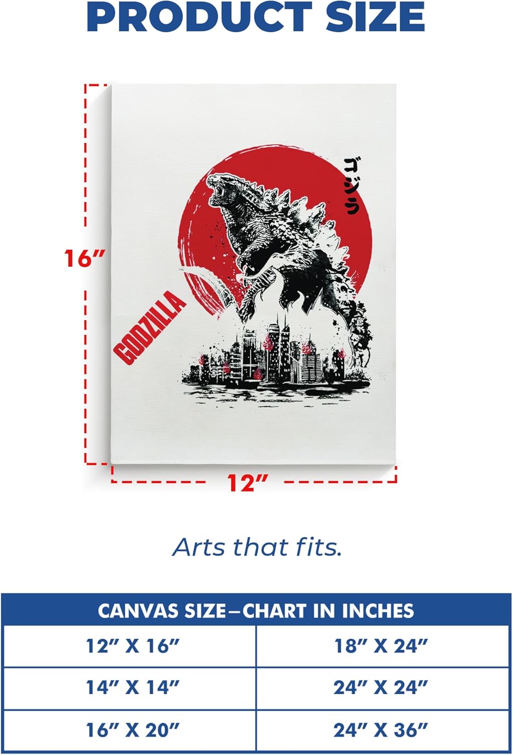 Godzilla Wall Canvas Set of 1