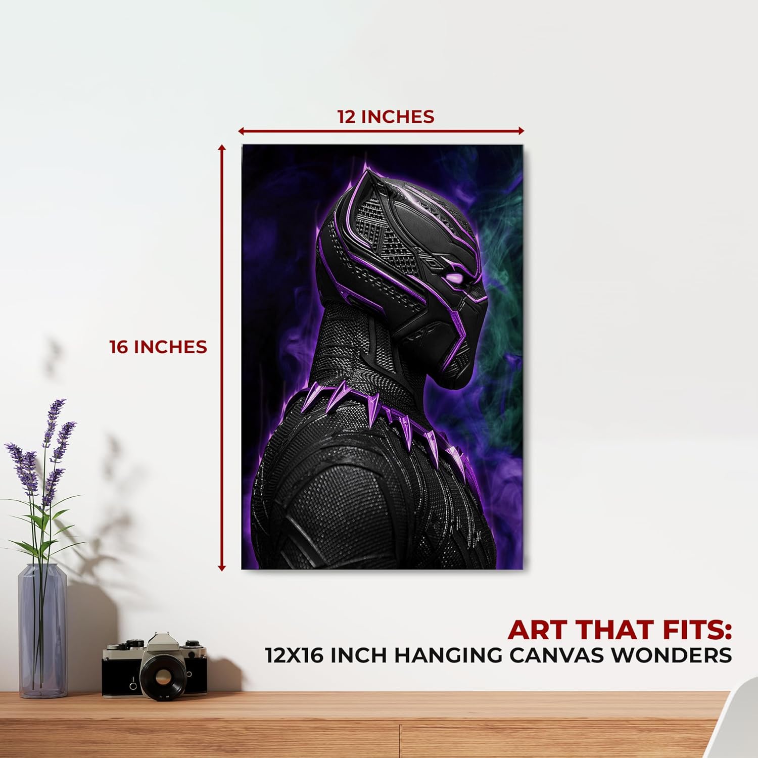 Black Panther Wall Canvas Set of 1 - 12x16