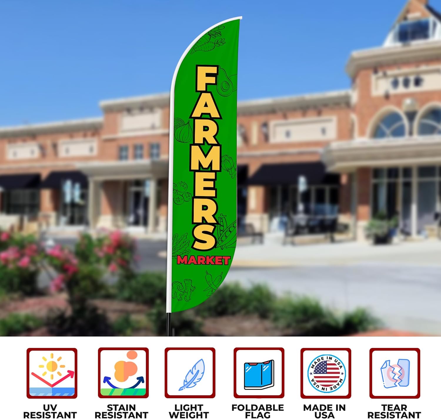 Farmers Market 1 Feather Flag / Swooper Flag