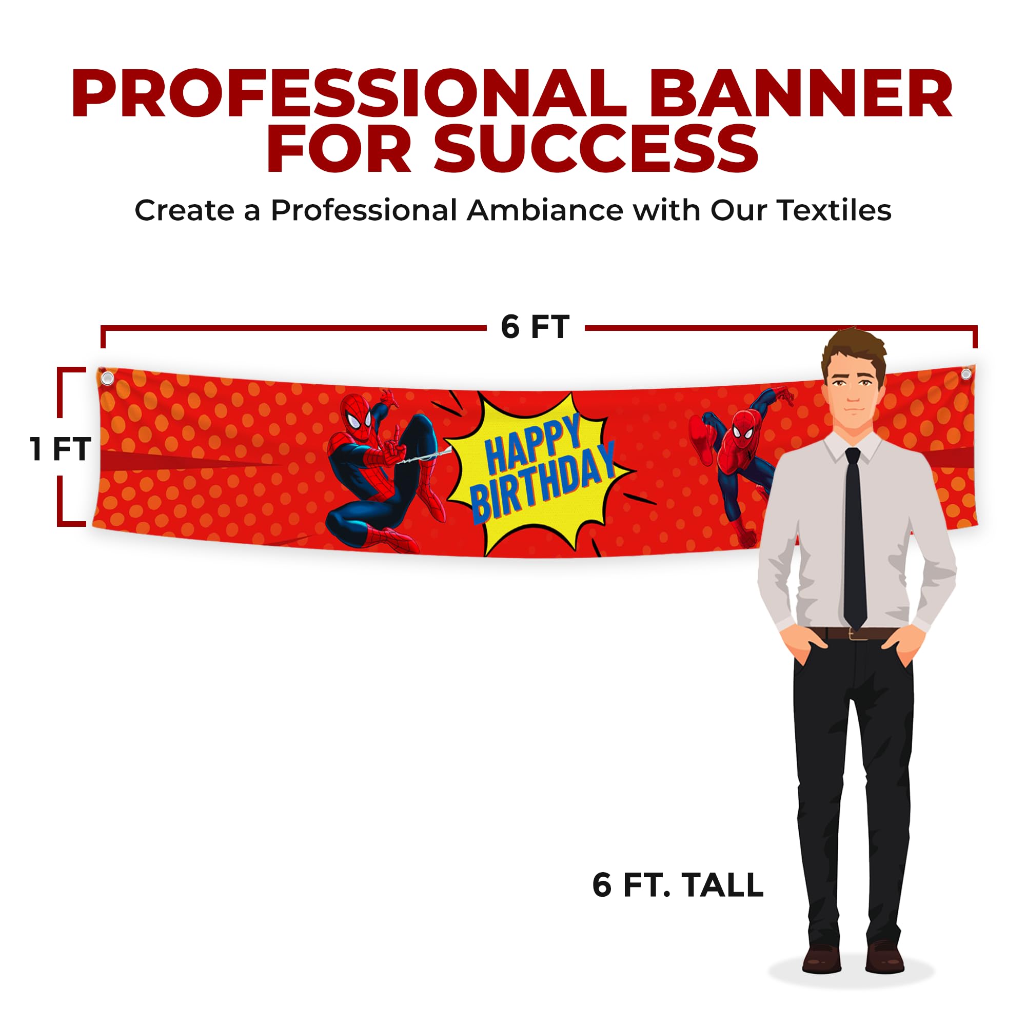 Spiderman Birthday Large Banner