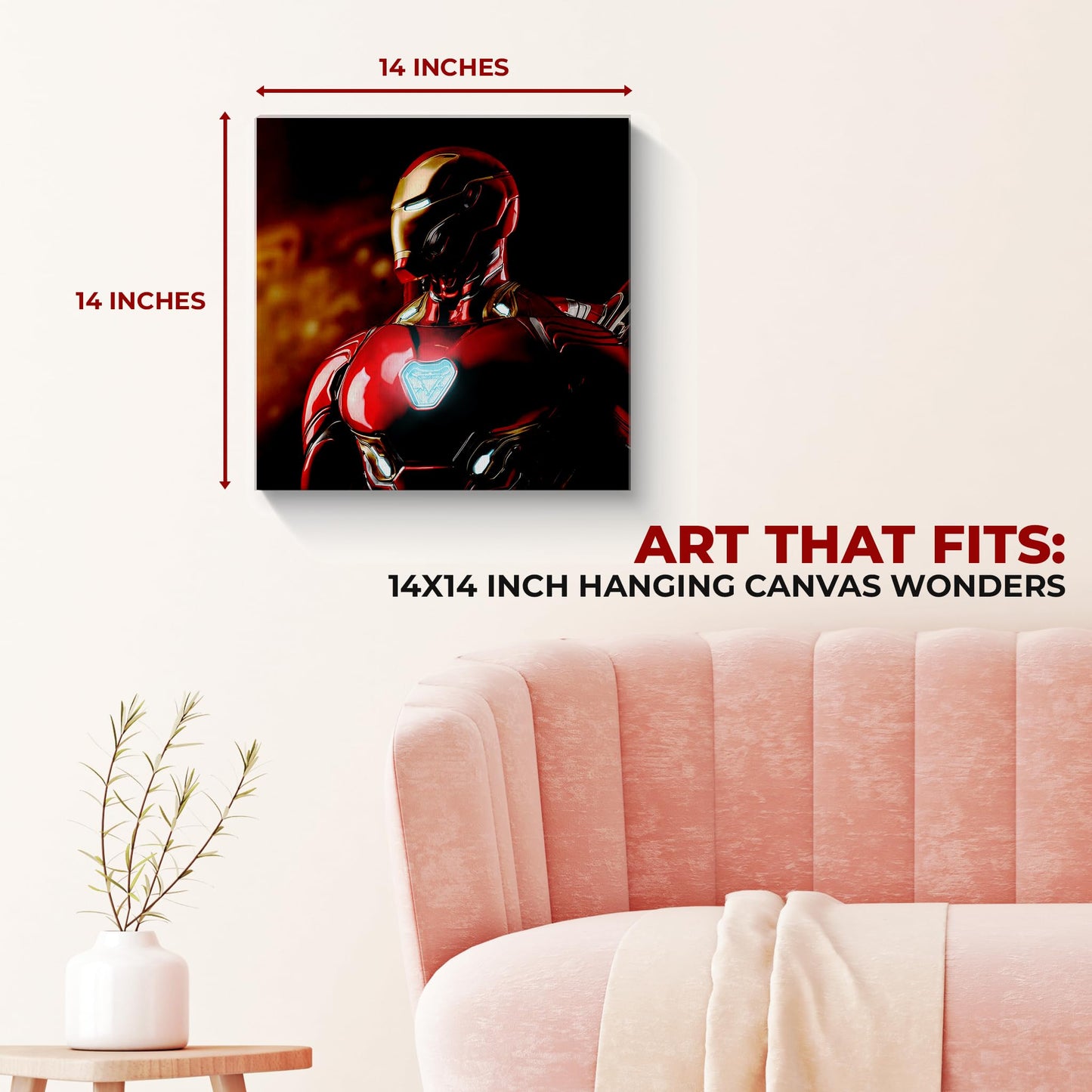 Iron Man Wall Canvas Set of 1 - 14x14
