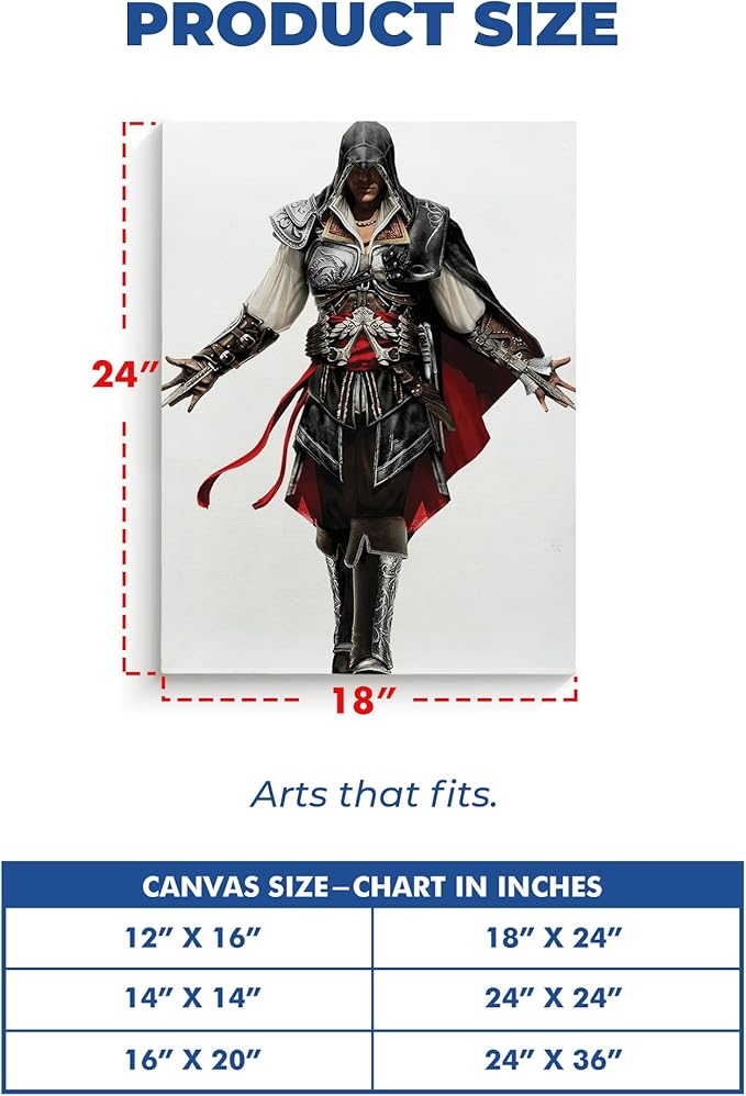 Assassin Wall Canvas 1 Piece Set of 1 - 18x24