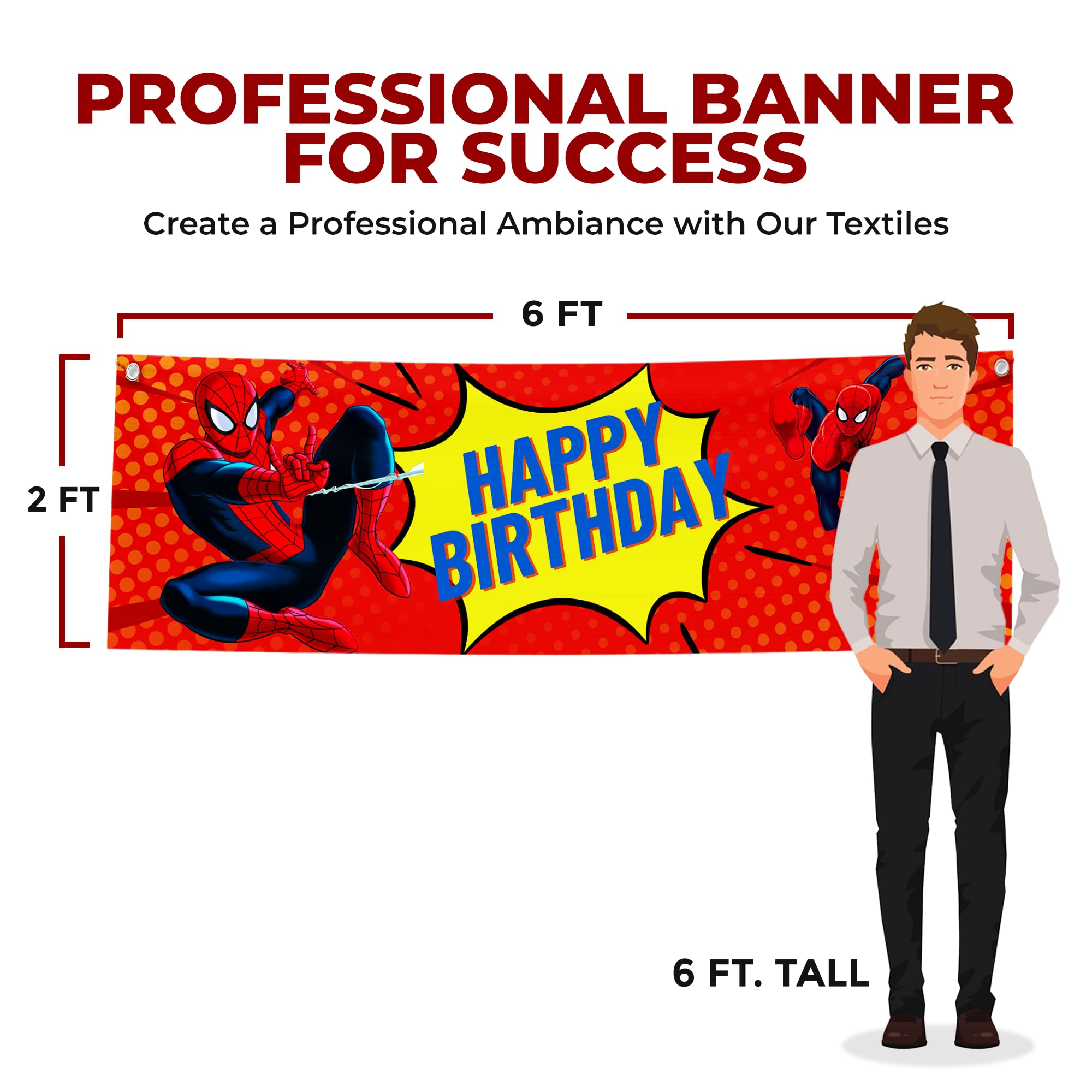 Spiderman Birthday Large Banner