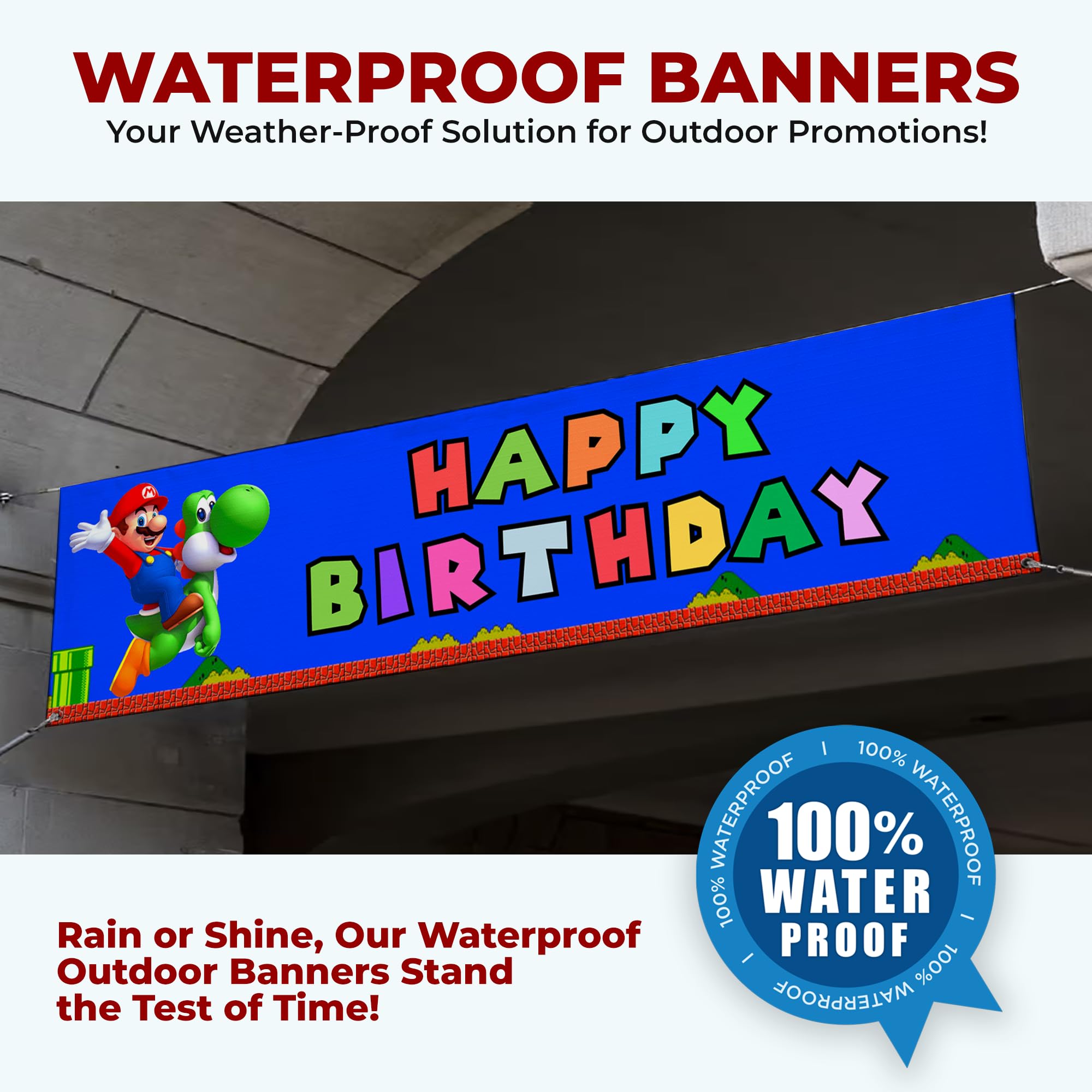 Super Mario Birthday Large Banner