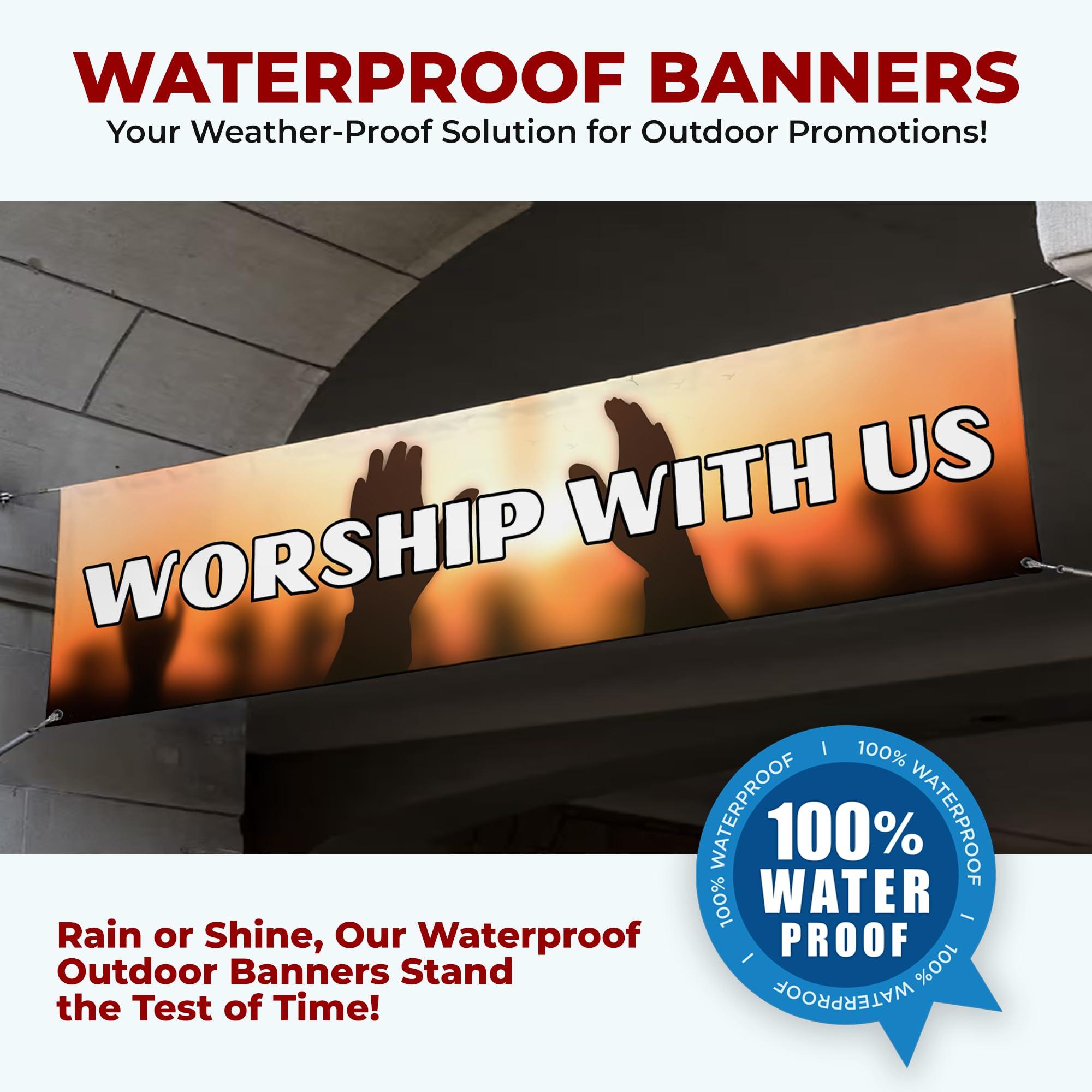 Worship With Us Large Banner