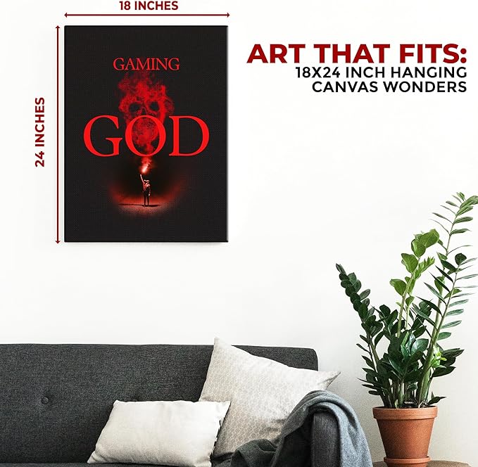 Gaming God Wall Canvas Set of 1 Set of 1 - 18x24