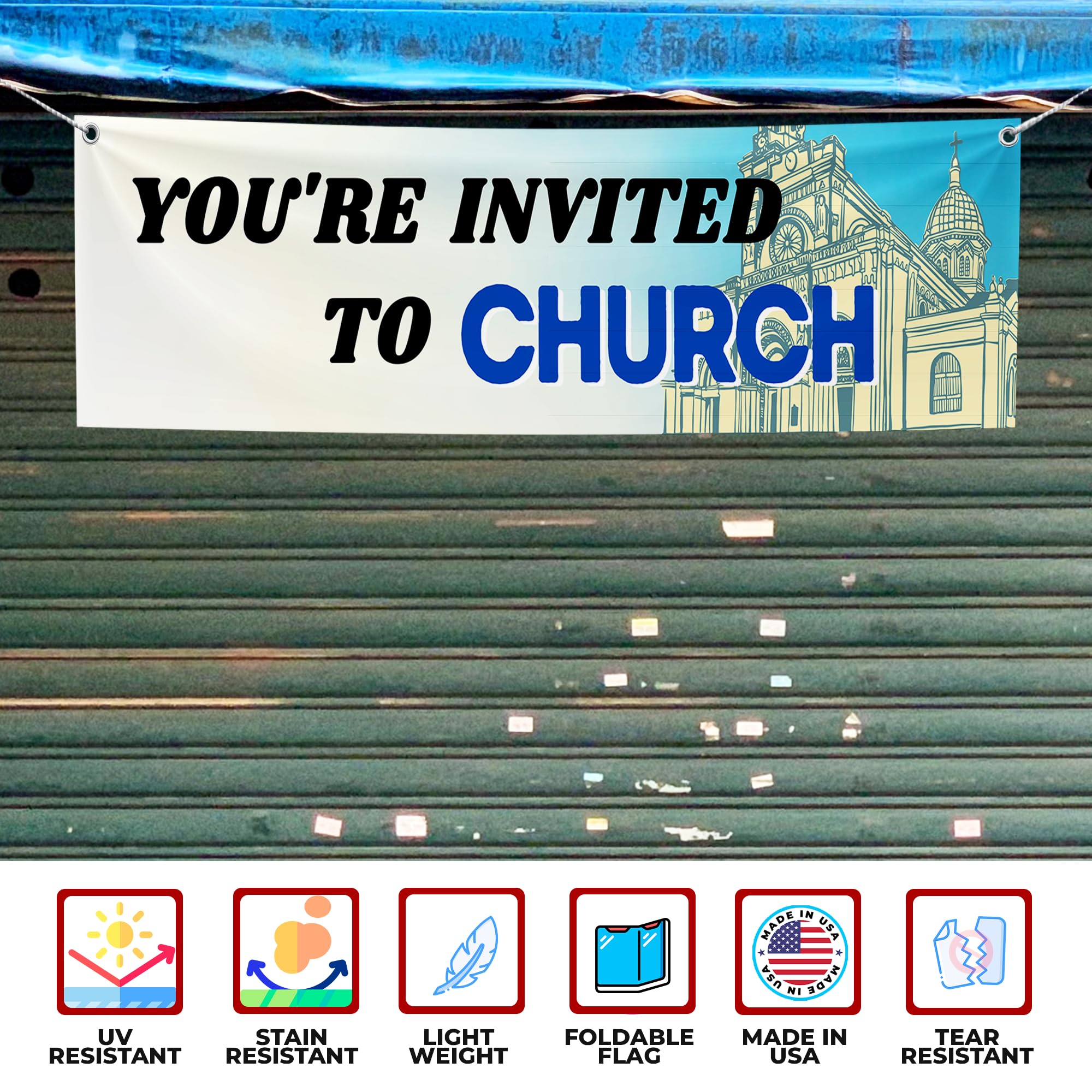 You're Invited to Church Large Banner