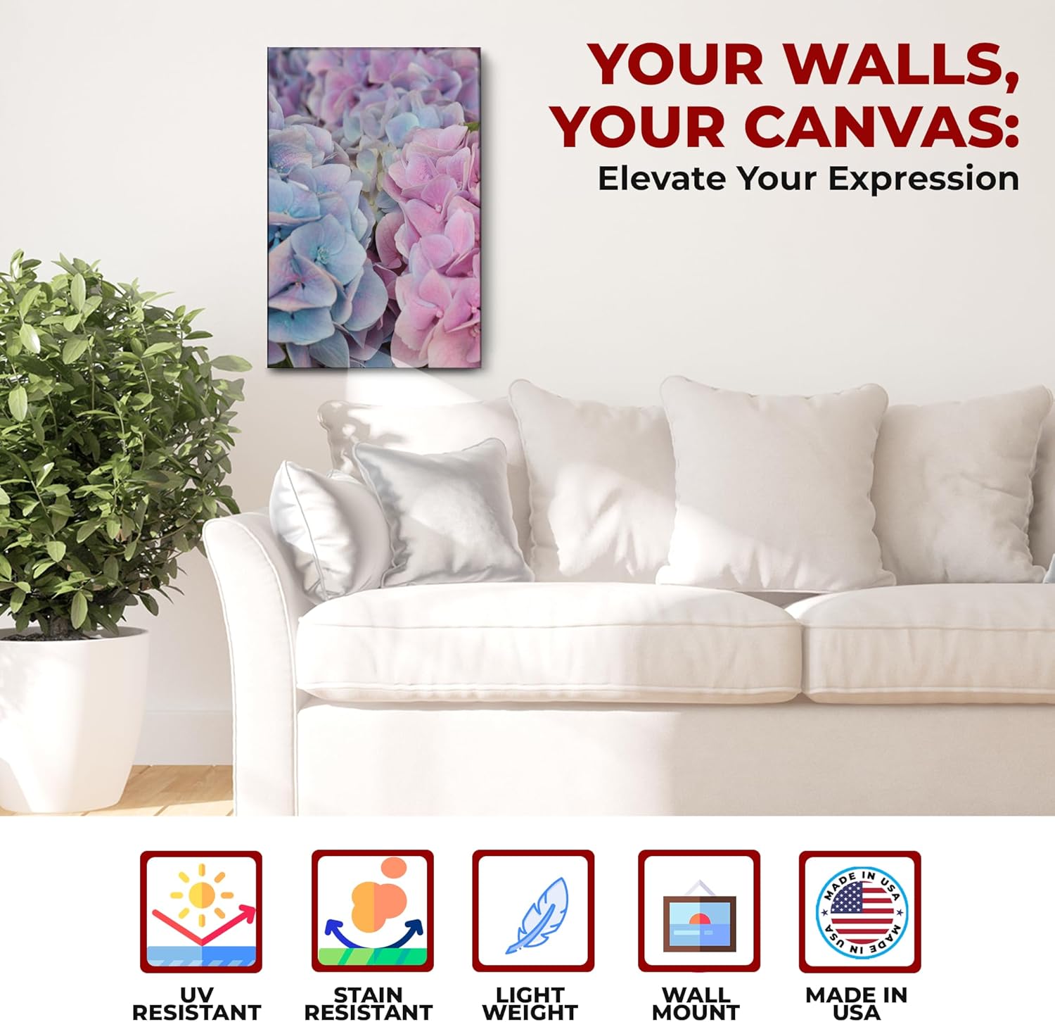 Hydrangea Wall Canvas Set of 1