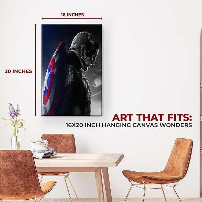 Captain America Wall Canvas Set of 1 - 16x20