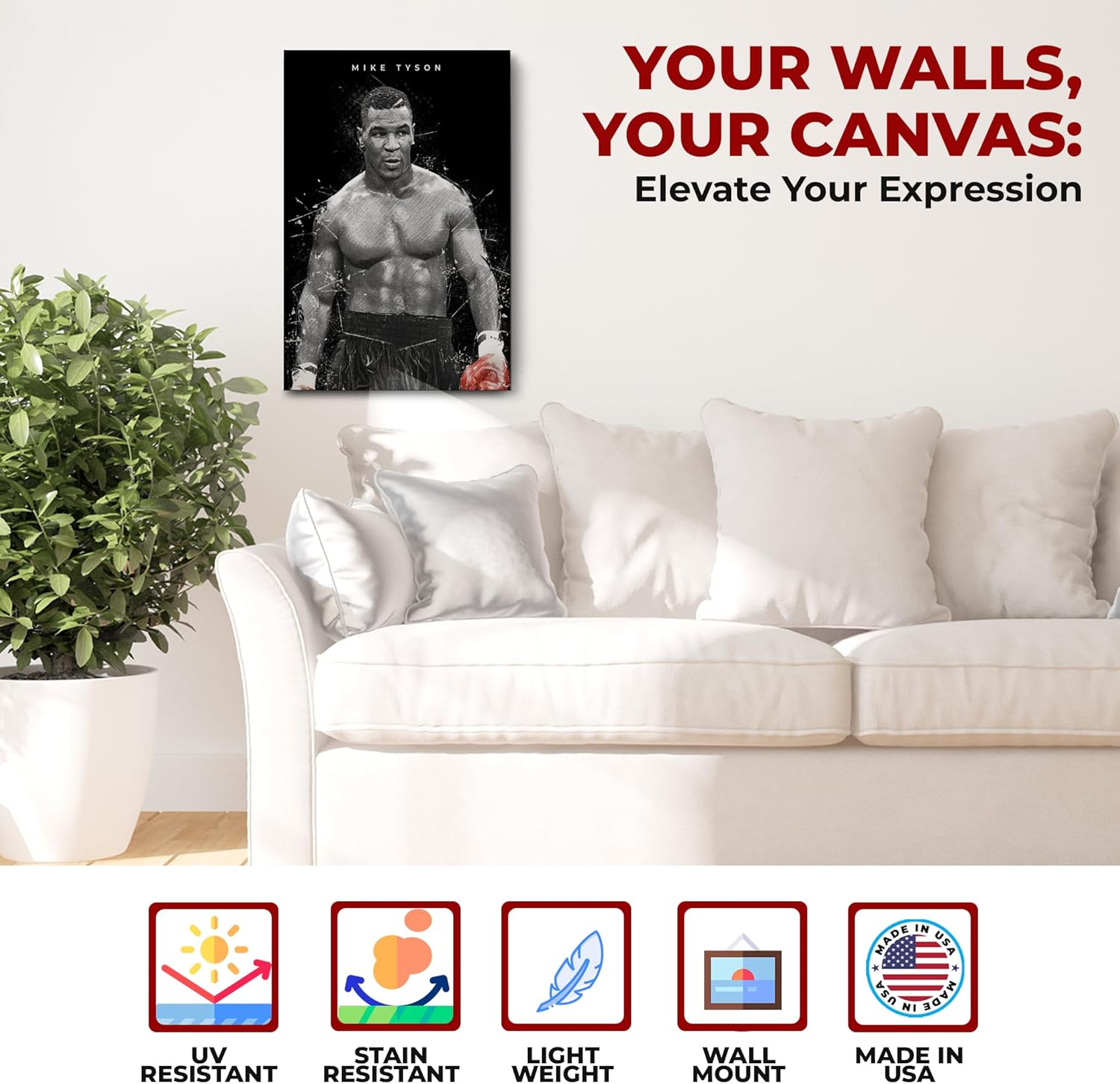 Mike Tyson Wall Canvas Set of 1