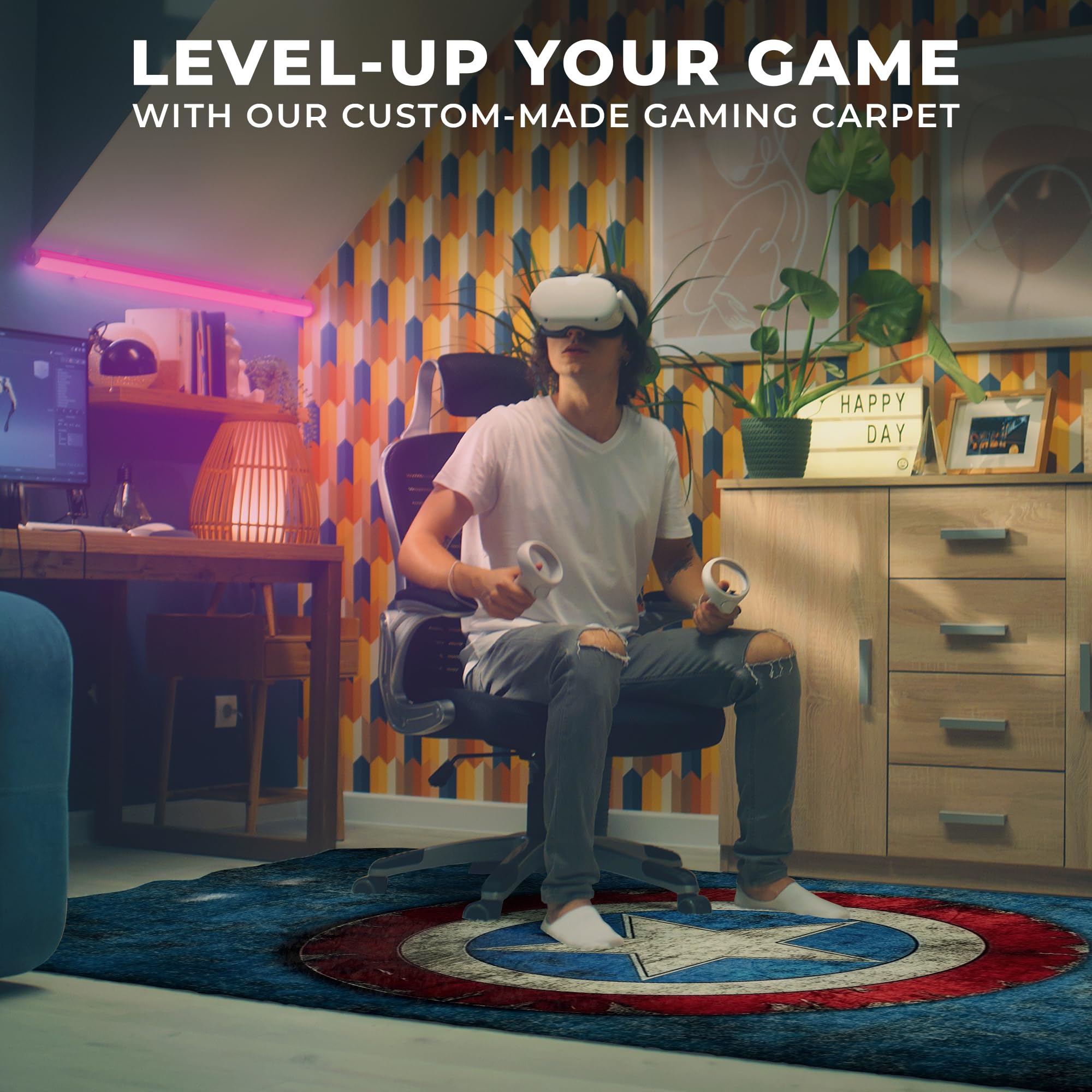 Captain America Shield Decor Rug- 62x40 inches