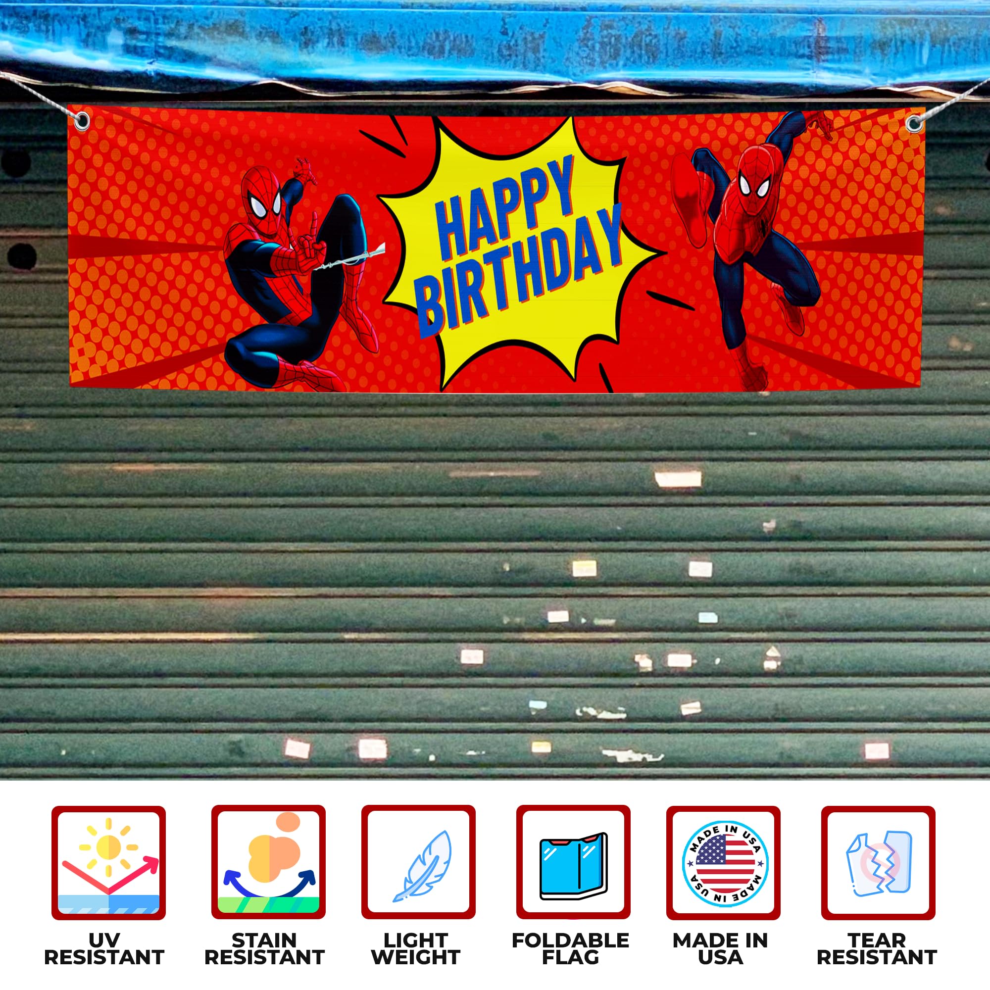 Spiderman Birthday Large Banner