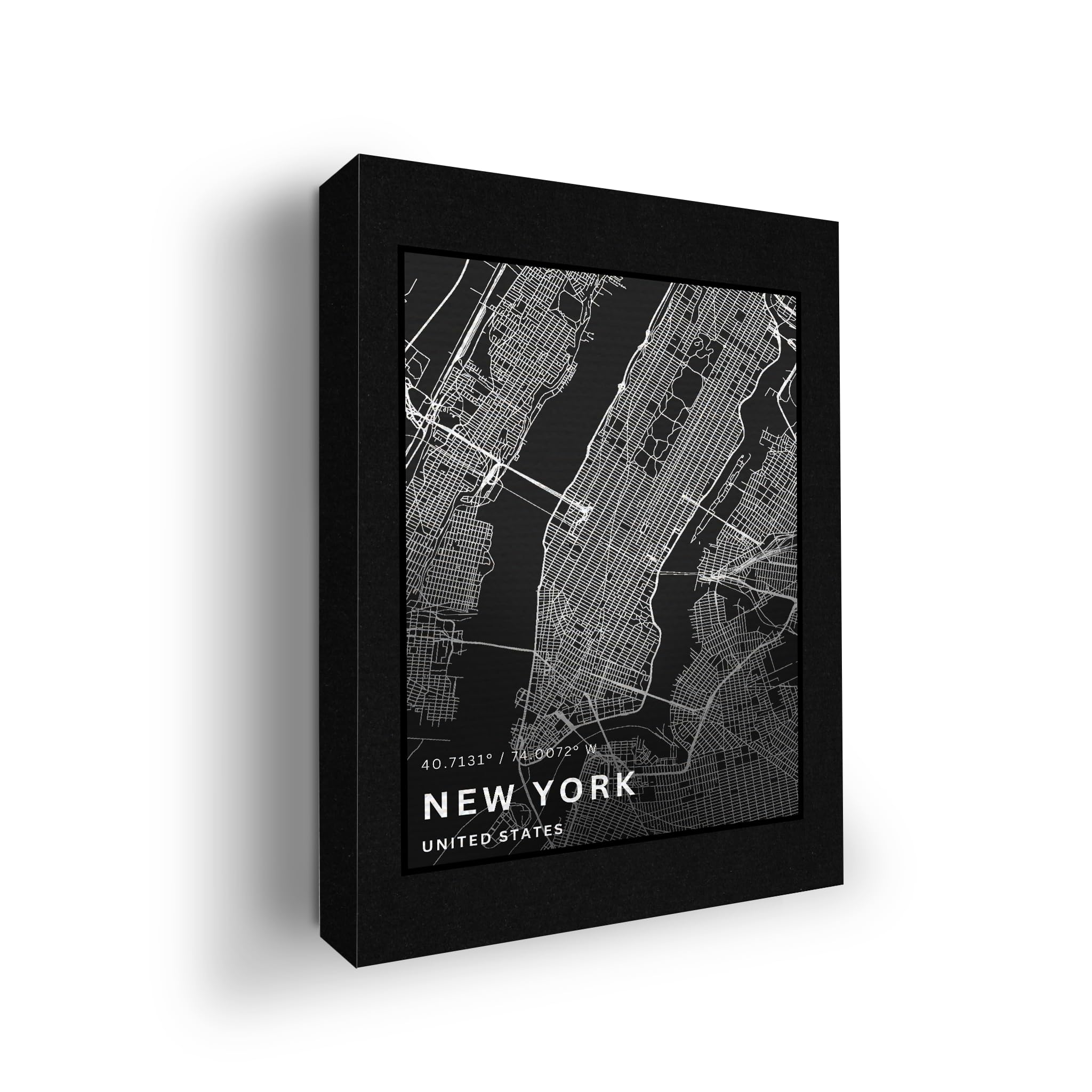 New York Map Wall Canvas Set of 1