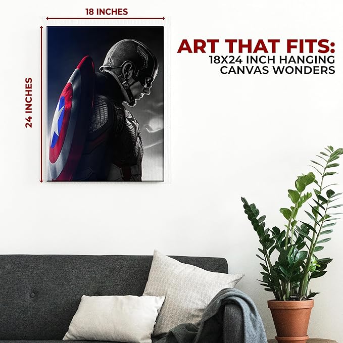 Captain America Wall Canvas Set of 1 - 18x24