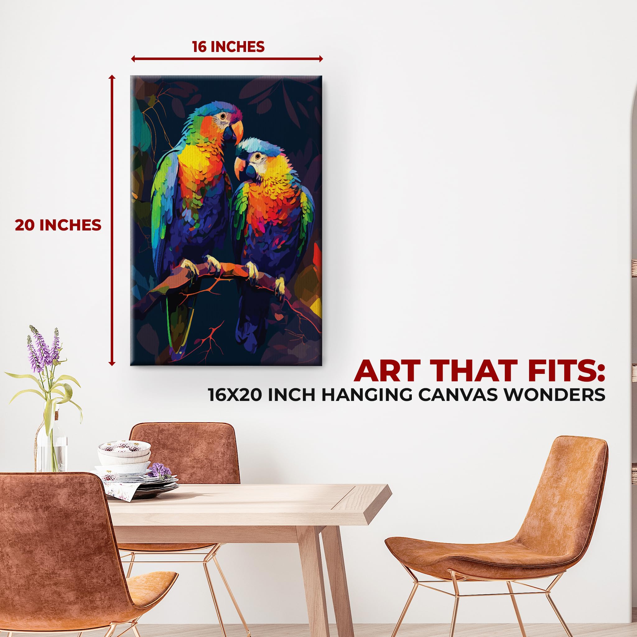 Parrot Wall Canvas Set of 1