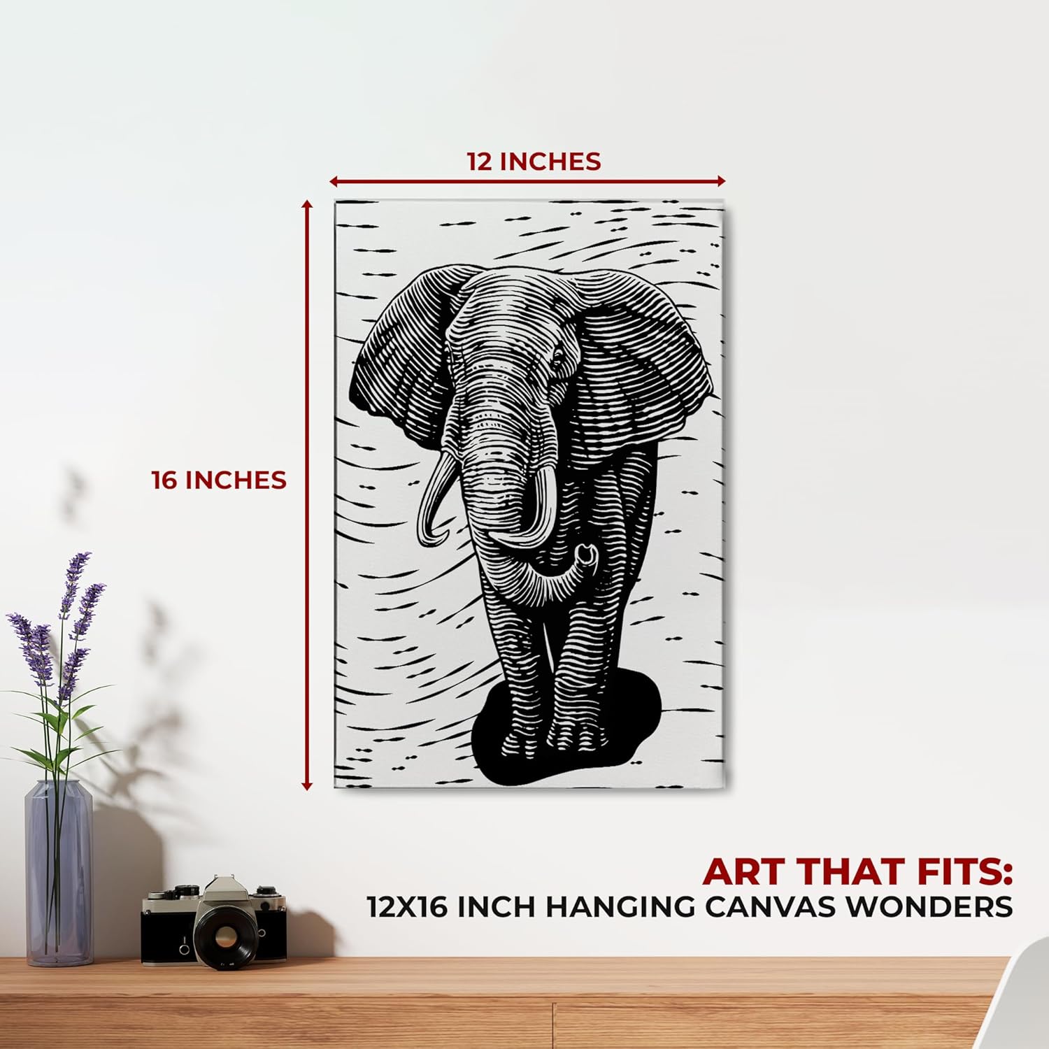 Elephant Animal Wall Canvas Set of 1