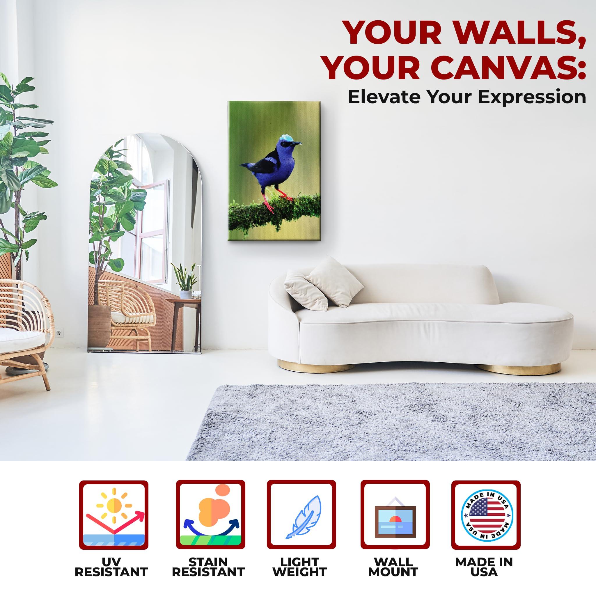 Purple Honeycreeper Wall Canvas Set of 1