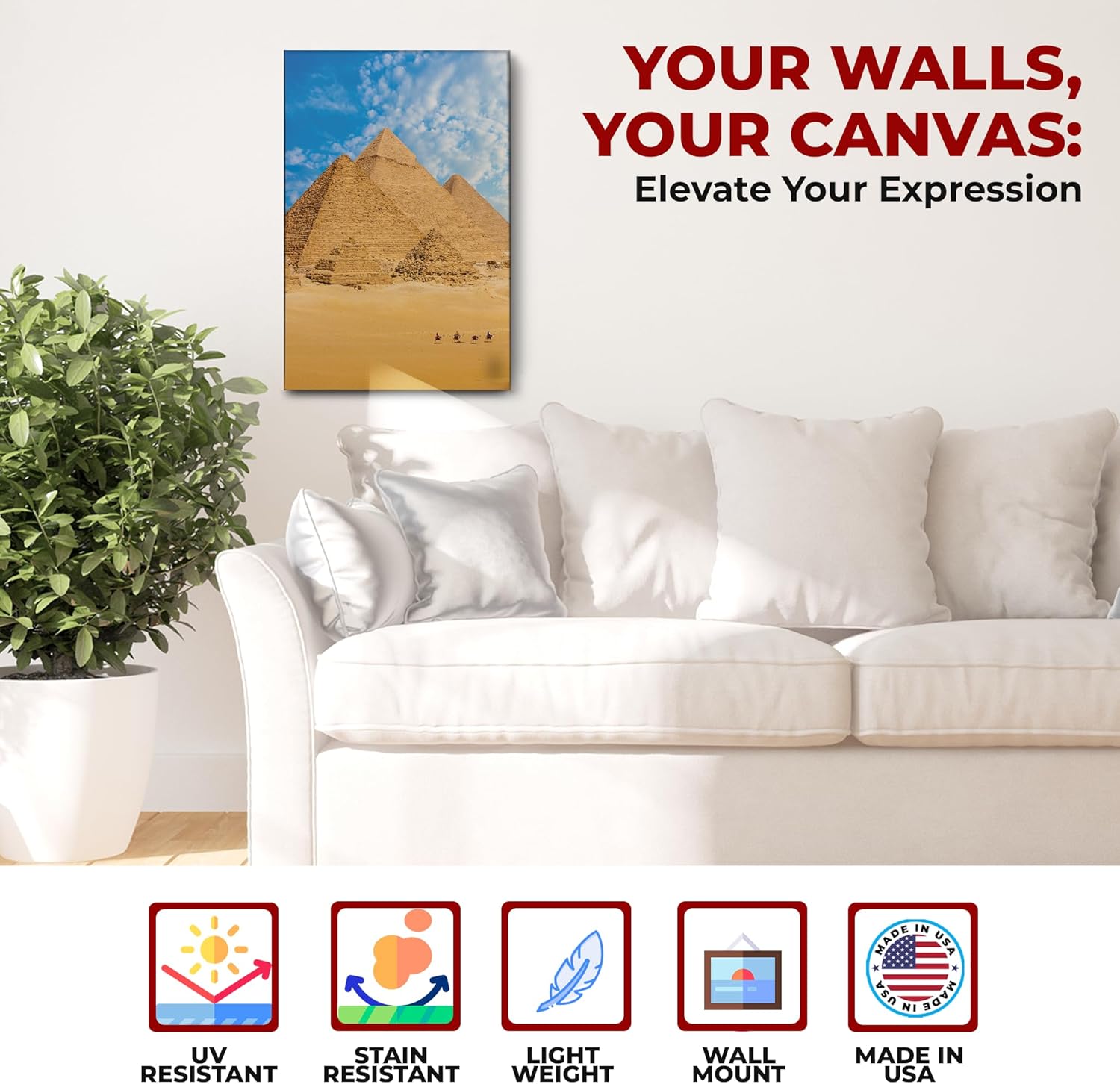 Great Pyramid of Giza Wall Canvas Set of 1