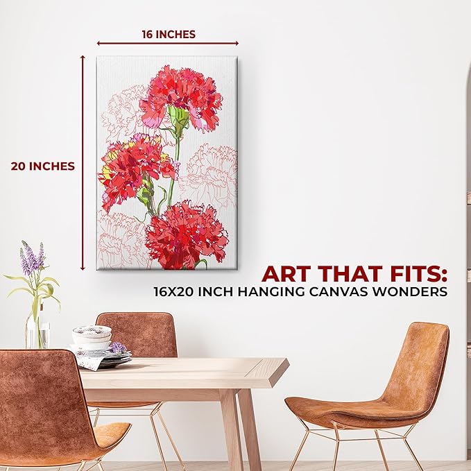 Carnation Wall Canvas Set of 1