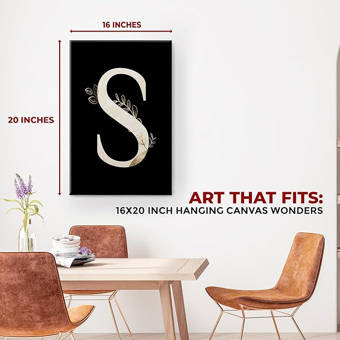 Letter S Wall Canvas Set of 1