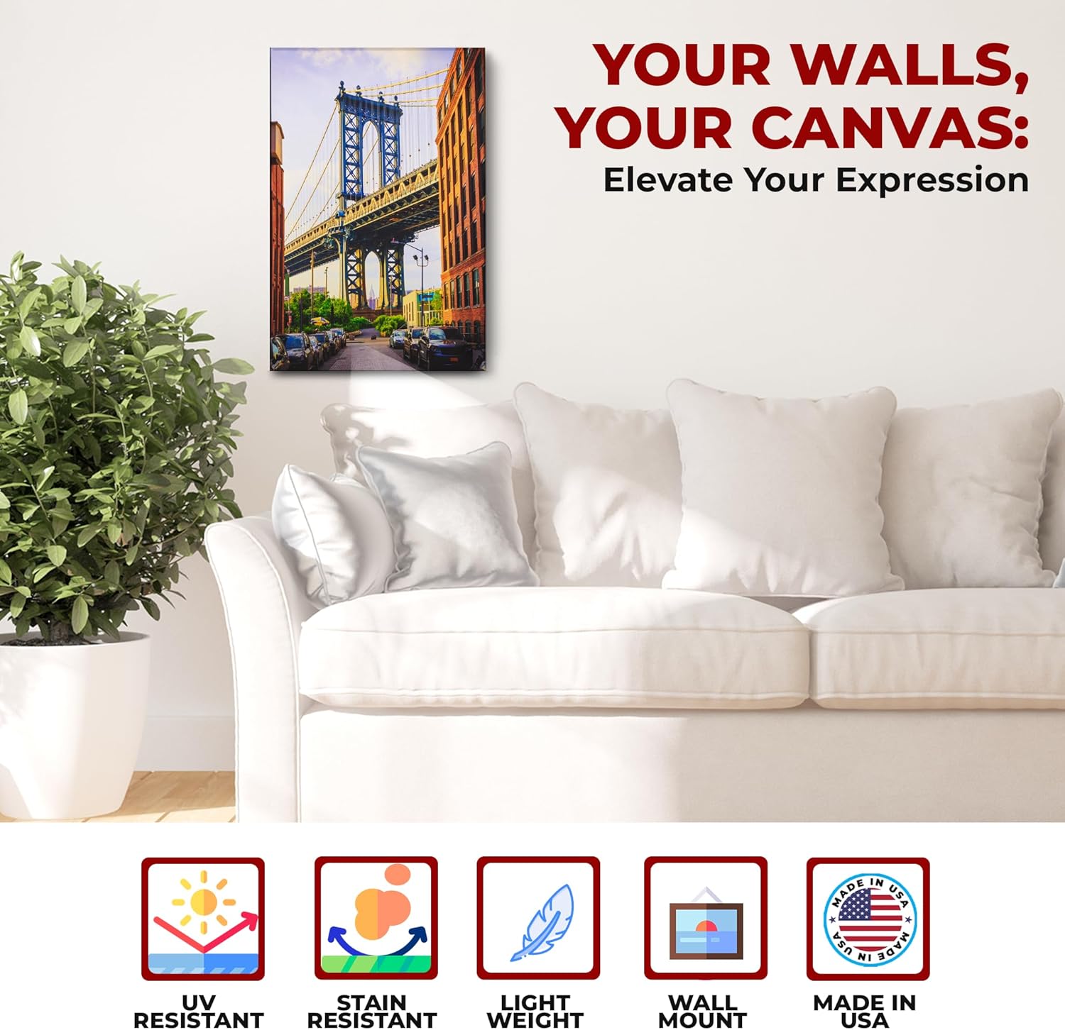 Manhattan Bridge Wall Canvas Set of 1