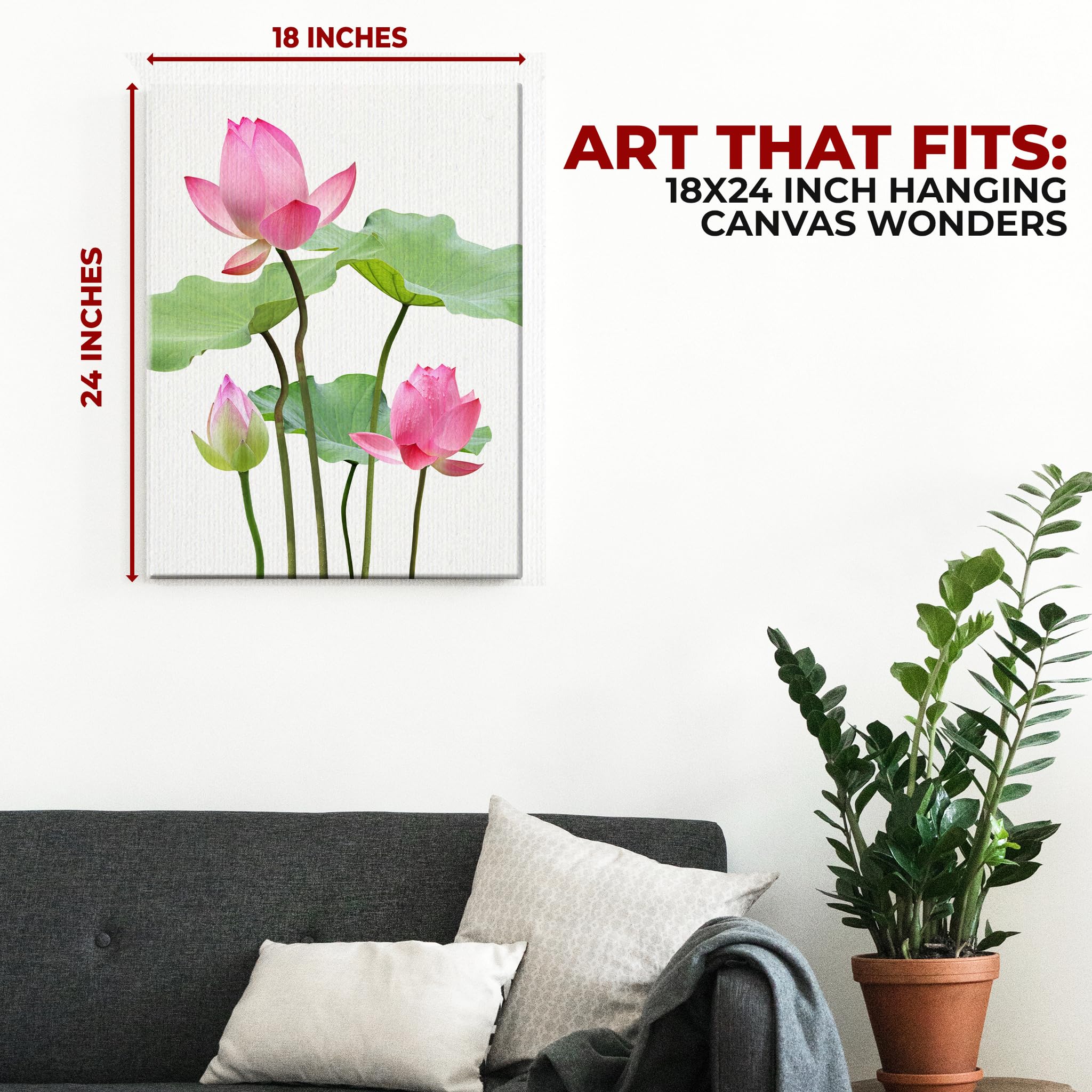 Lotus Wall Canvas Set of 1