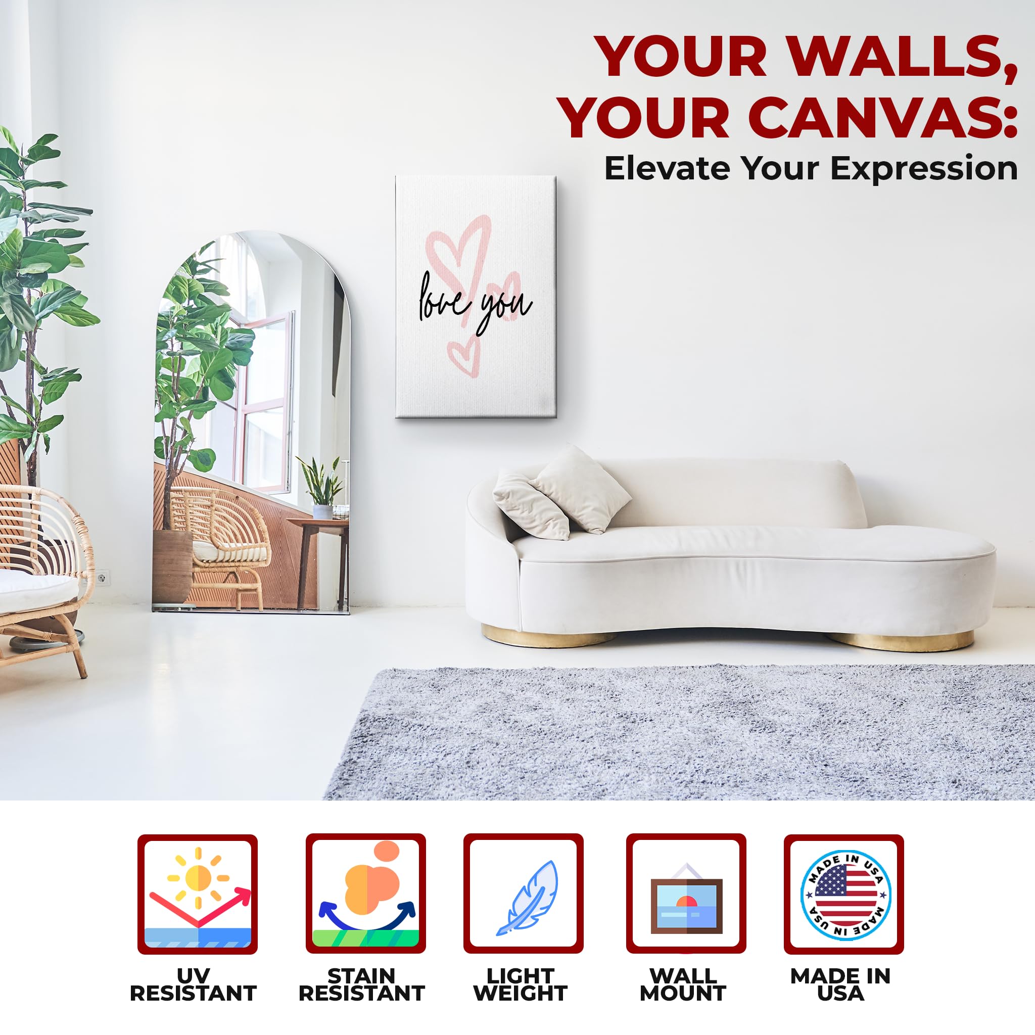 Love You Wall Canvas Set of 1