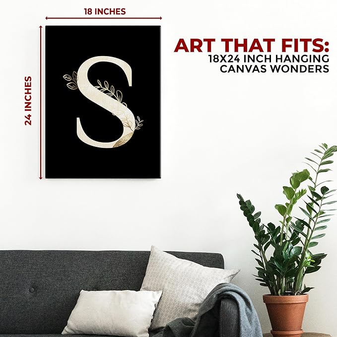 Letter S Wall Canvas Set of 1