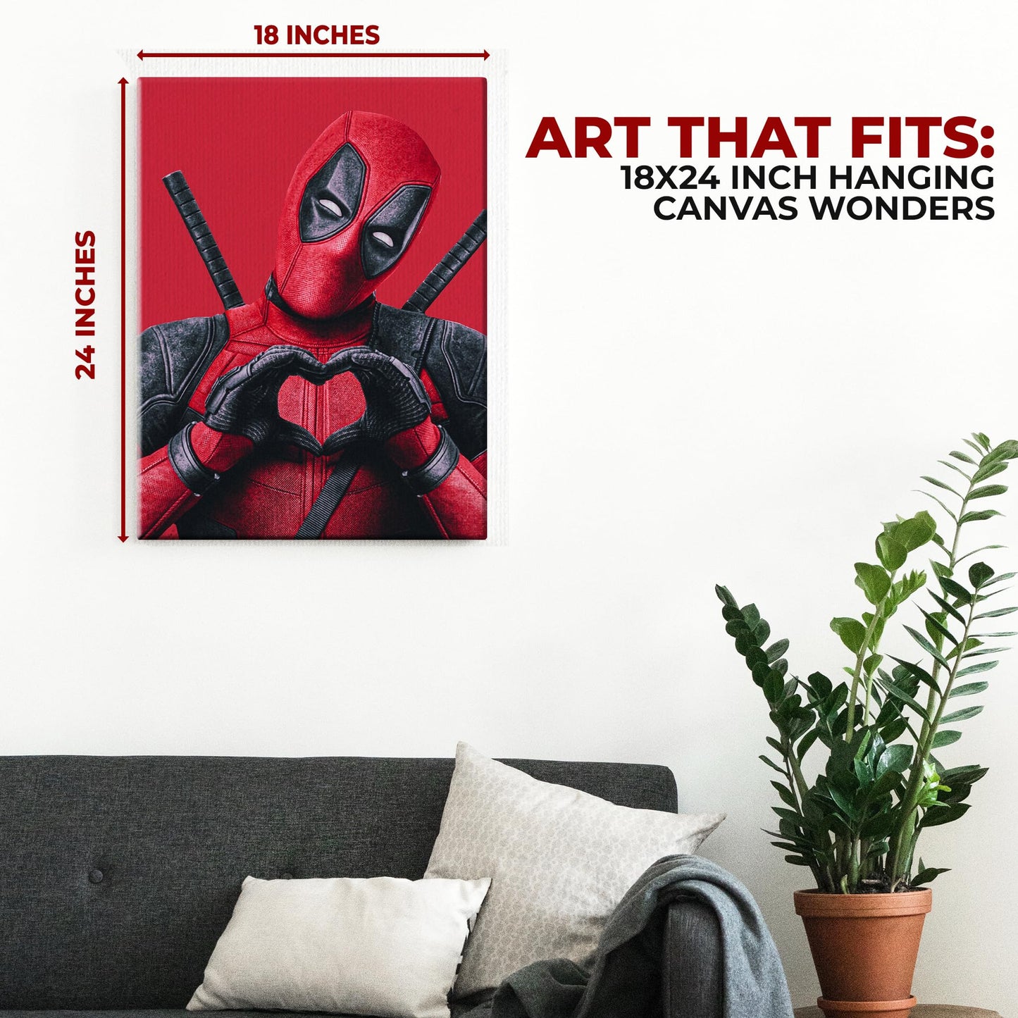 Dead Pool Wall Canvas Set of 1 - 18x24