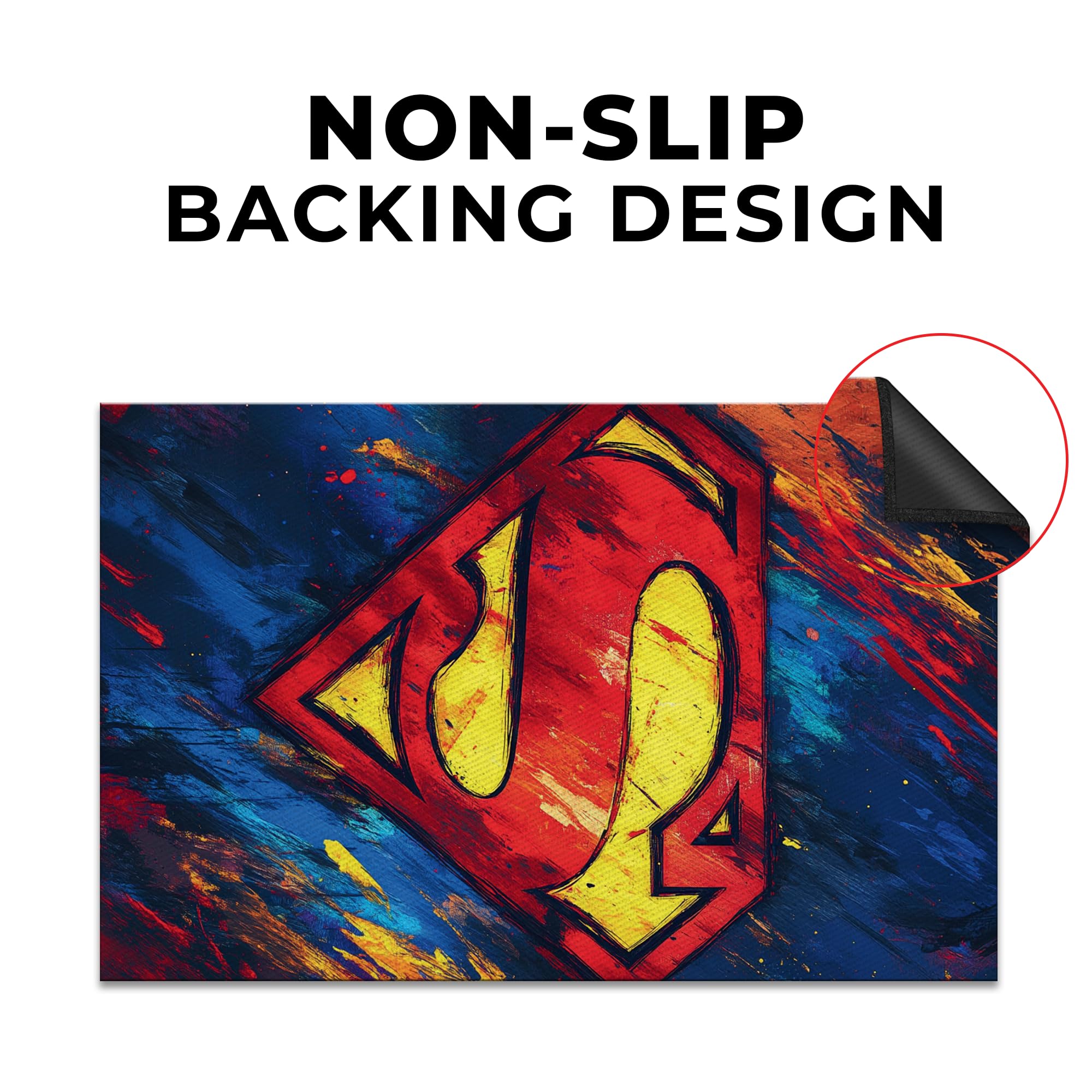 Superman Inspired Decor Rug- 62x40 inches