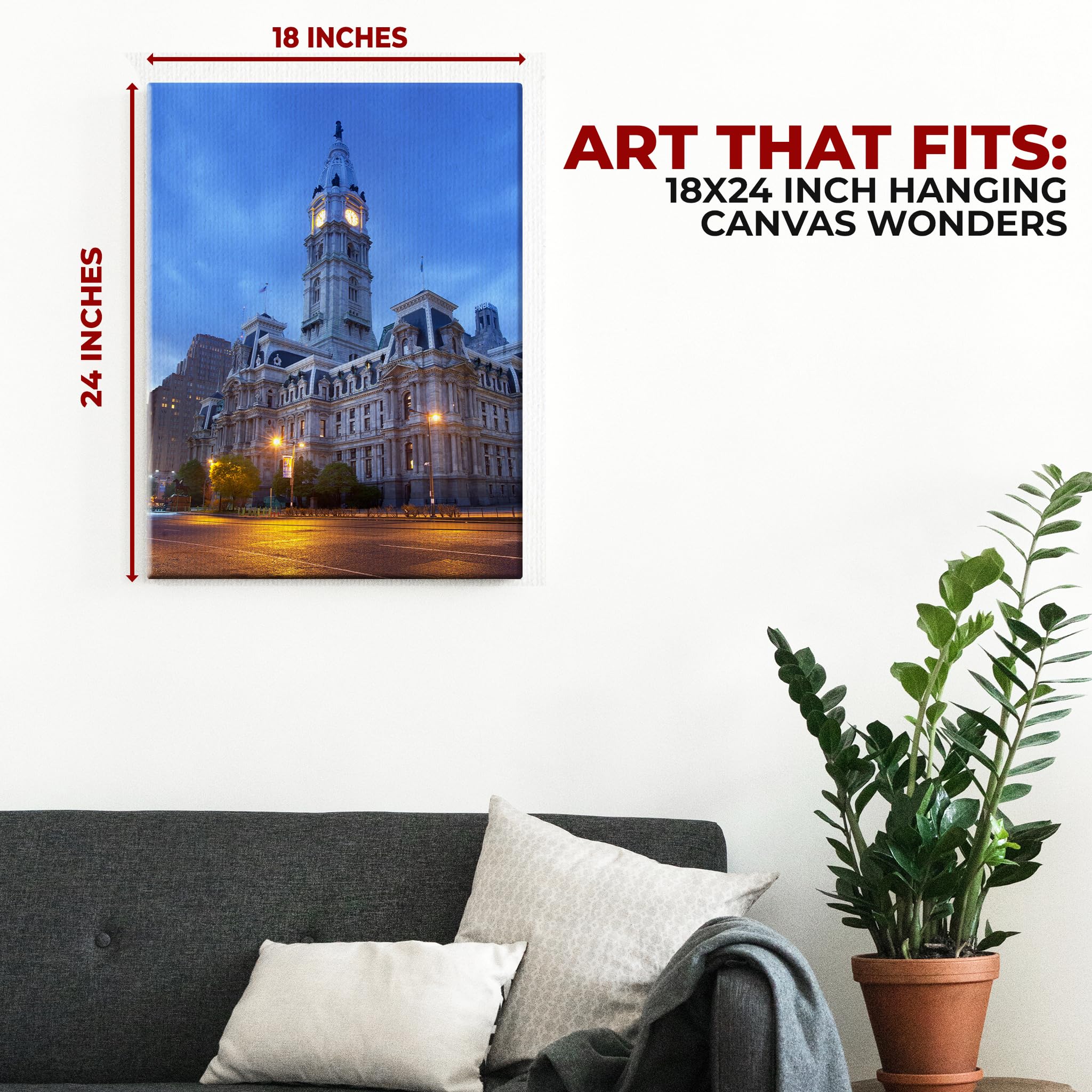 Philadelphia Wall Canvas Set of 1