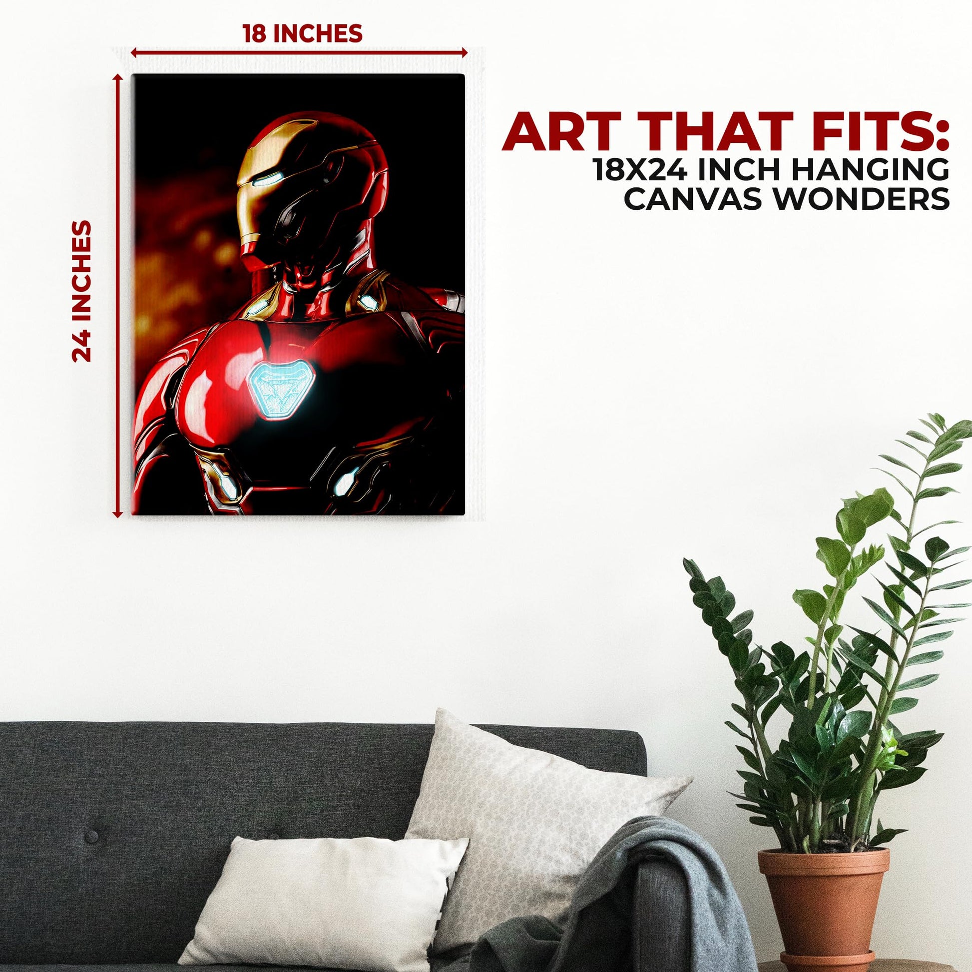 Iron Man Wall Canvas Set of 1 - 18x24