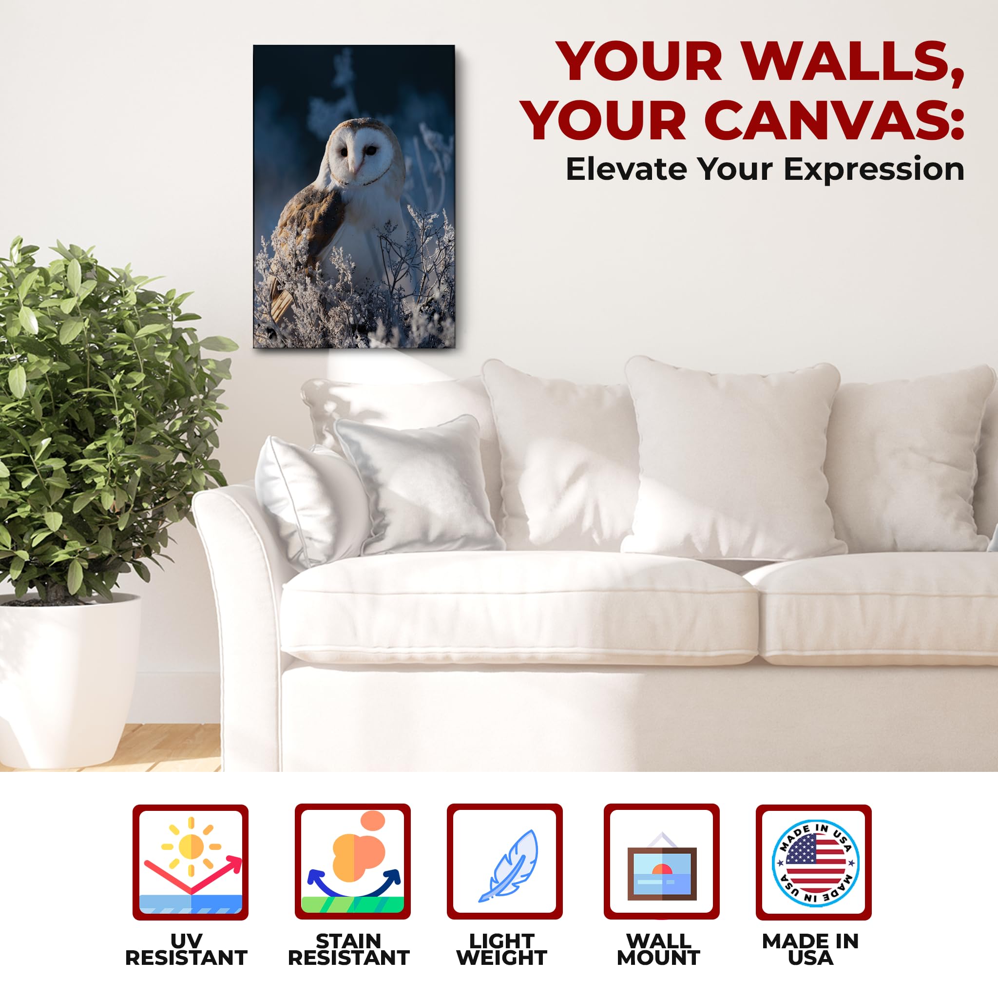 Owl Wall Canvas Set of 1