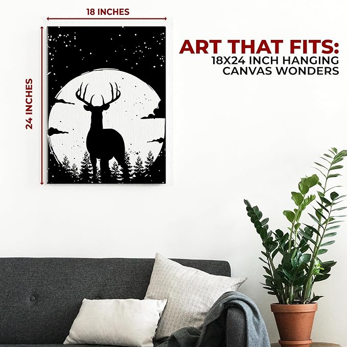 Deer Wall Canvas Set of 1