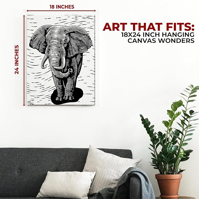 Elephant Animal Wall Canvas Set of 1