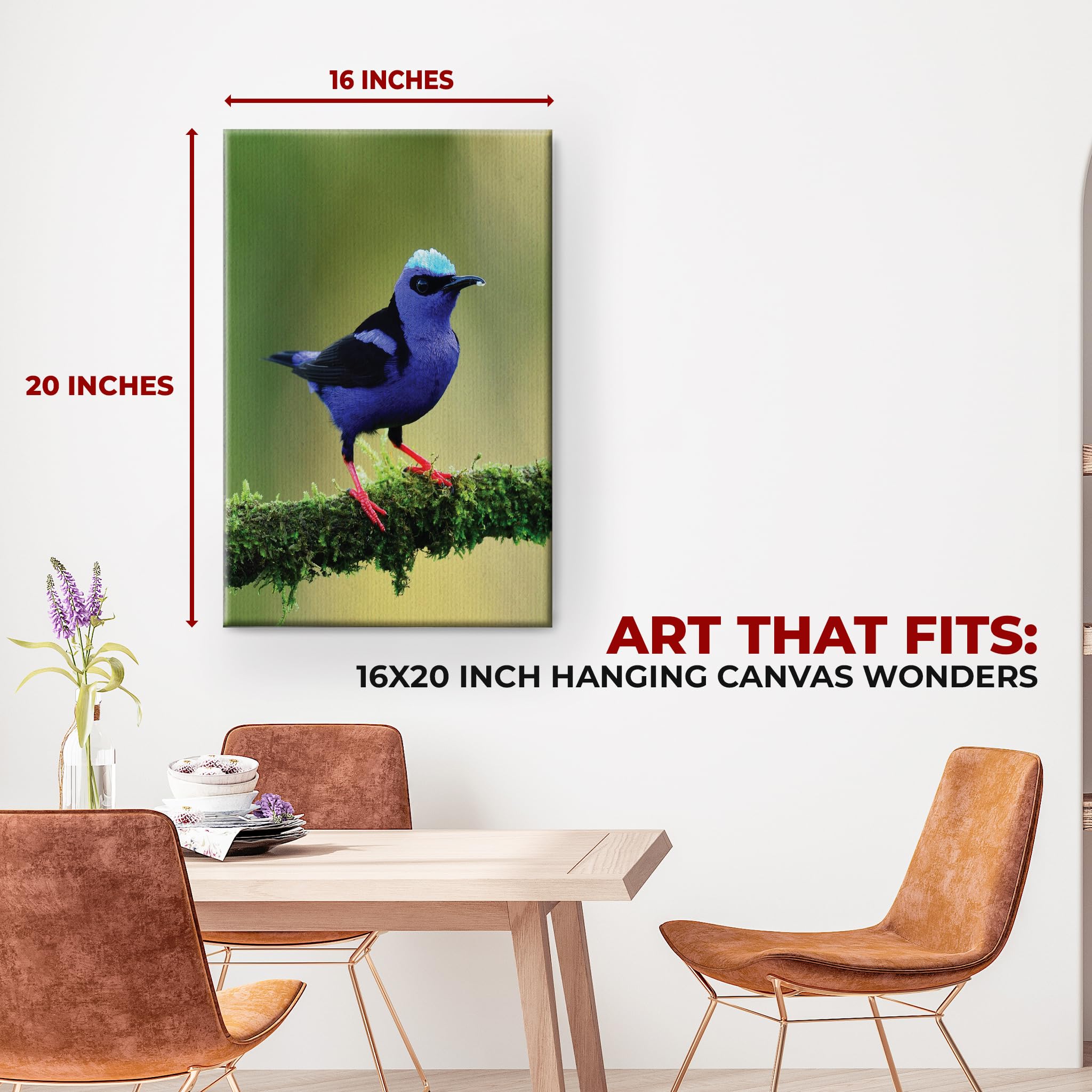 Purple Honeycreeper Wall Canvas Set of 1