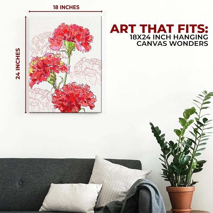 Carnation Wall Canvas Set of 1