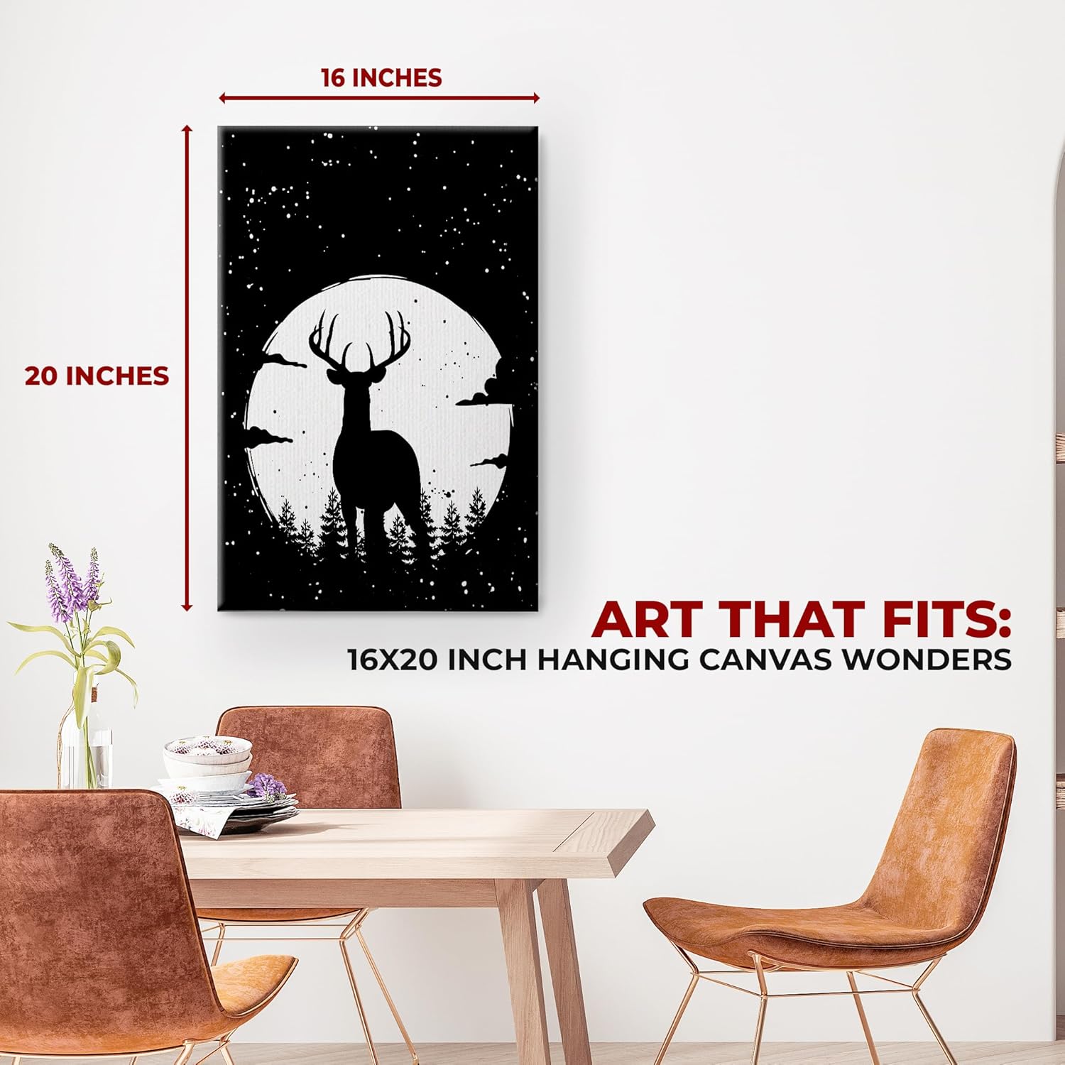 Deer Wall Canvas Set of 1