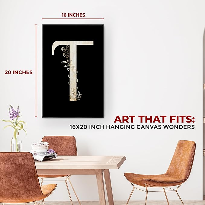 Letter T Wall Canvas Set of 1