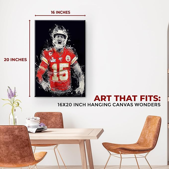 Patrick Mahomes Wall Canvas Set of 1