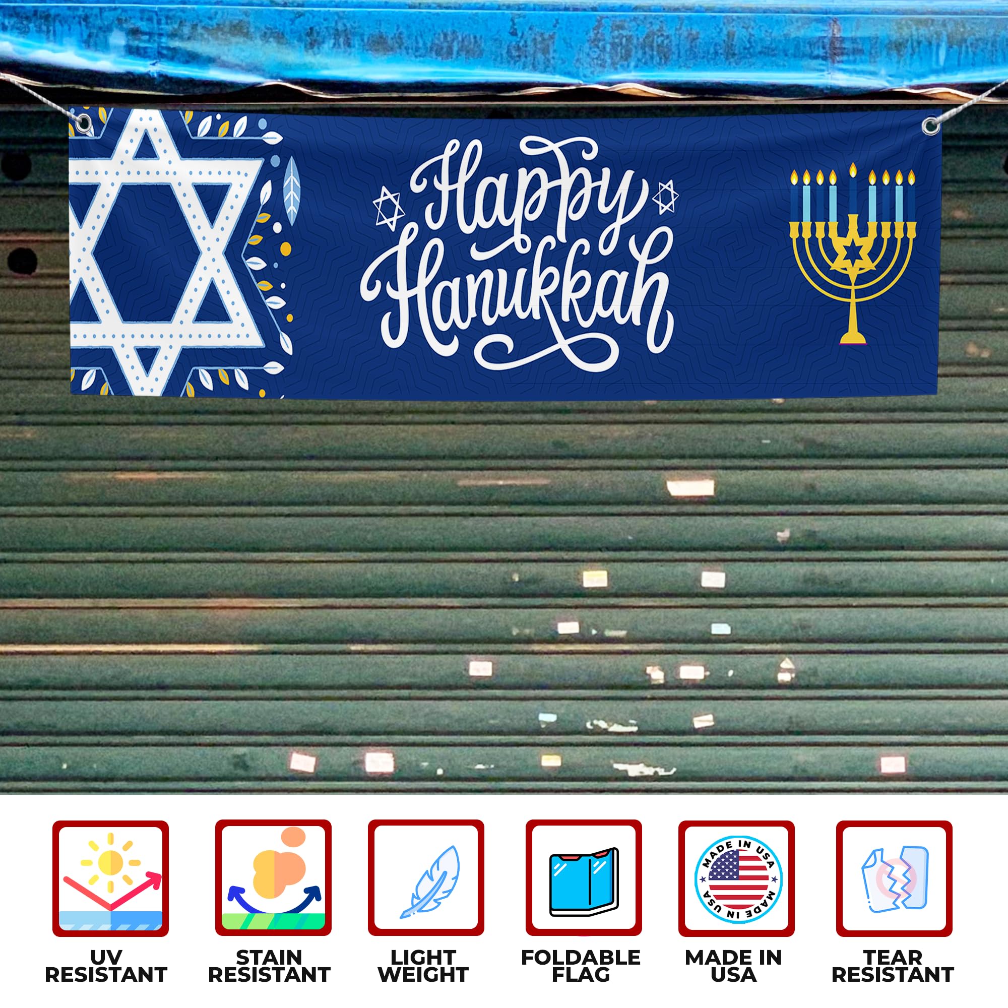 Happy Hanukkah Large Banner