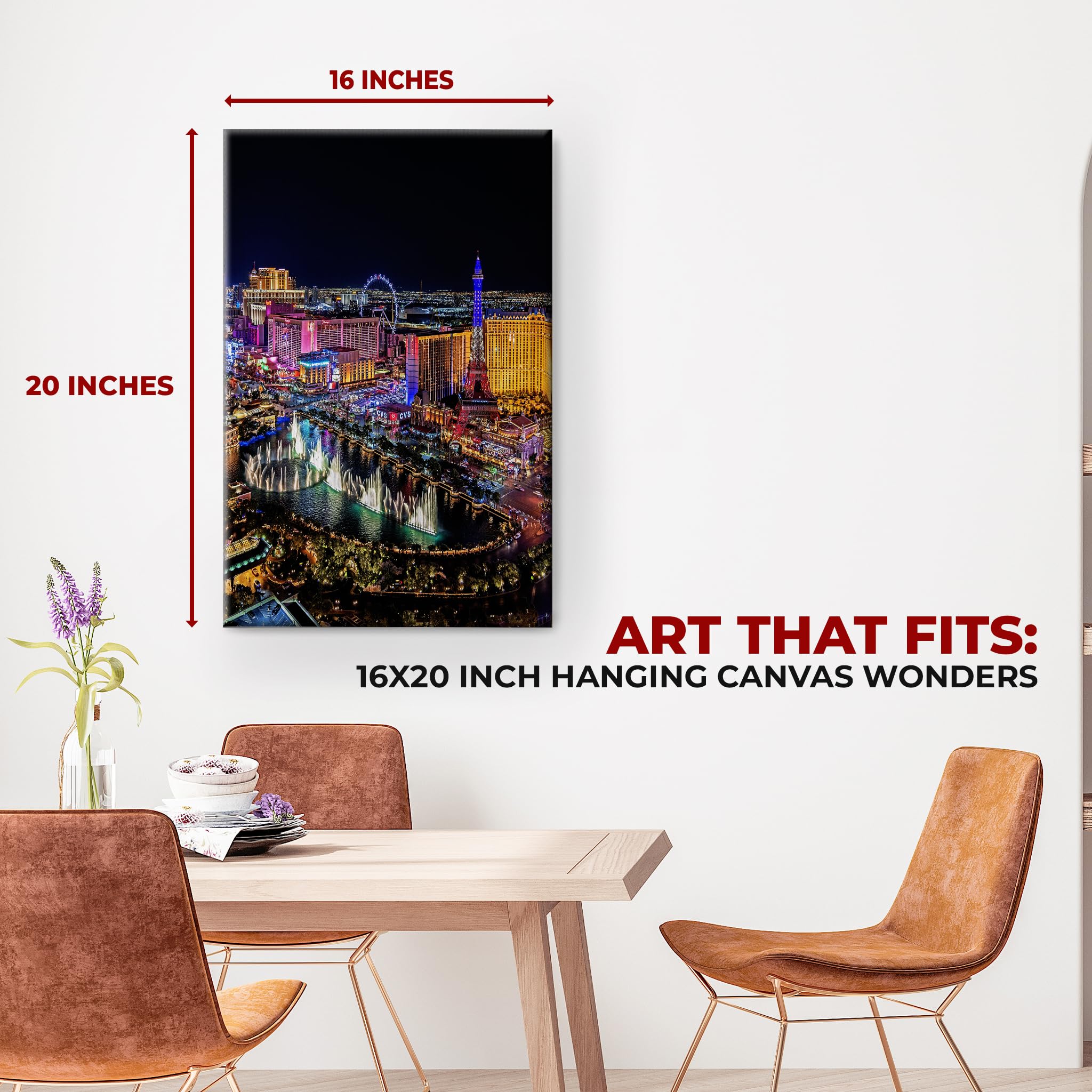 Las Vegas Wall Canvas Set of 1