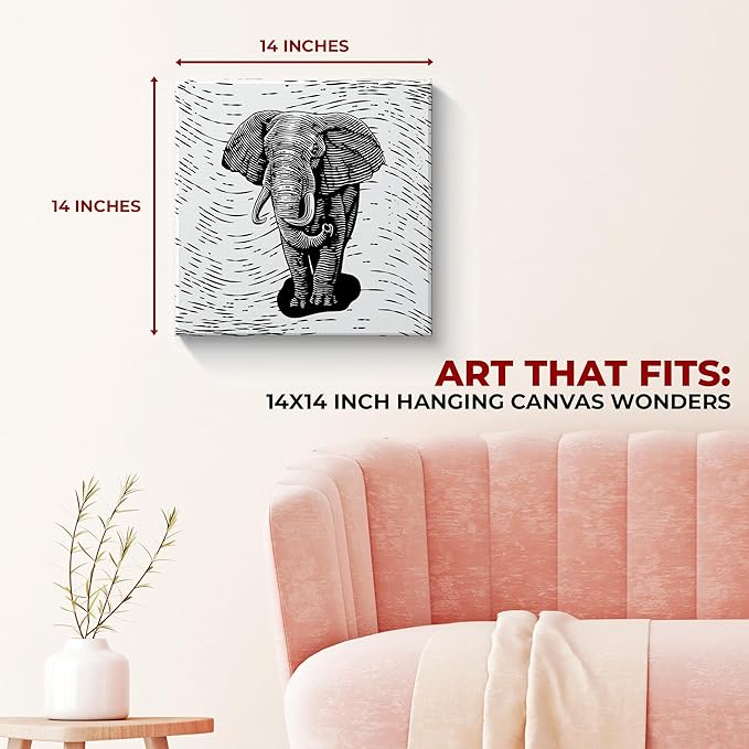 Elephant Animal Wall Canvas Set of 1