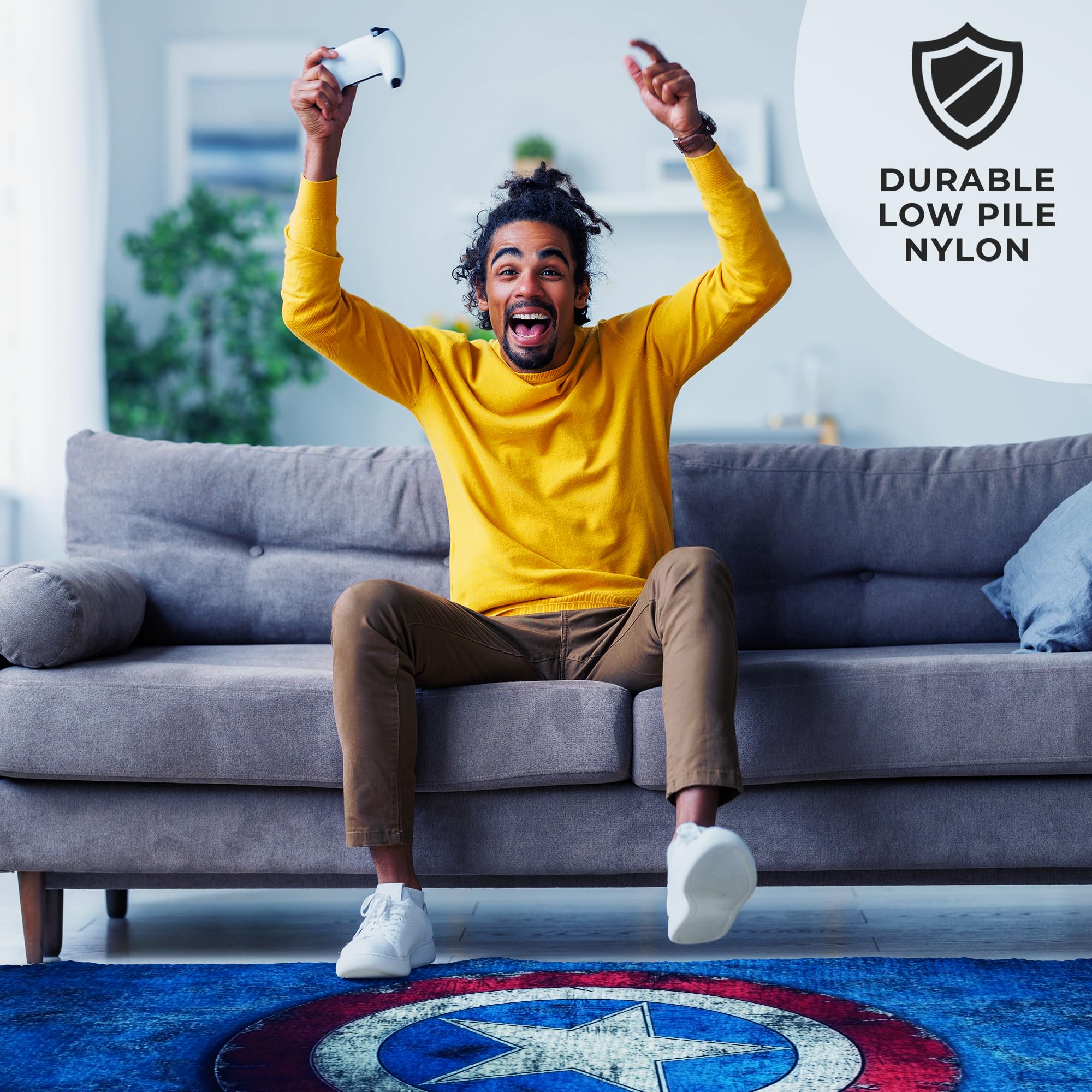 Captain America Shield Decor Rug- 62x40 inches