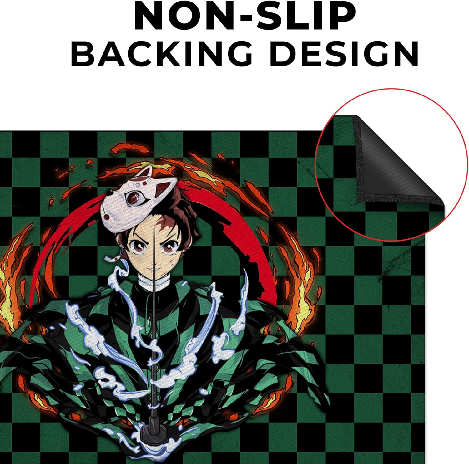 Anime Inspired Gaming Rug - 62x40 inches, Gamer Room Decor, Non-slip backing, Premium quality