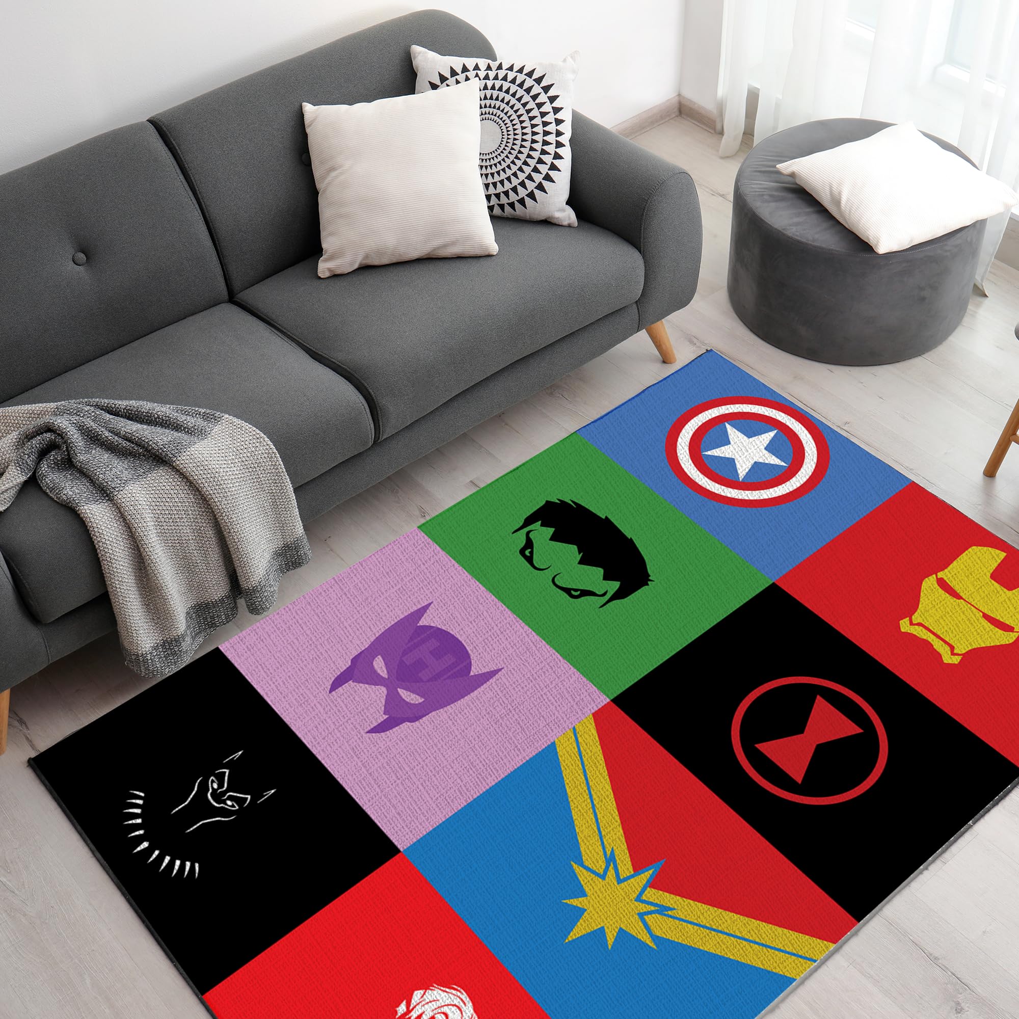 Avengers Masks & Simbols Decor Rug- 62x40 inches