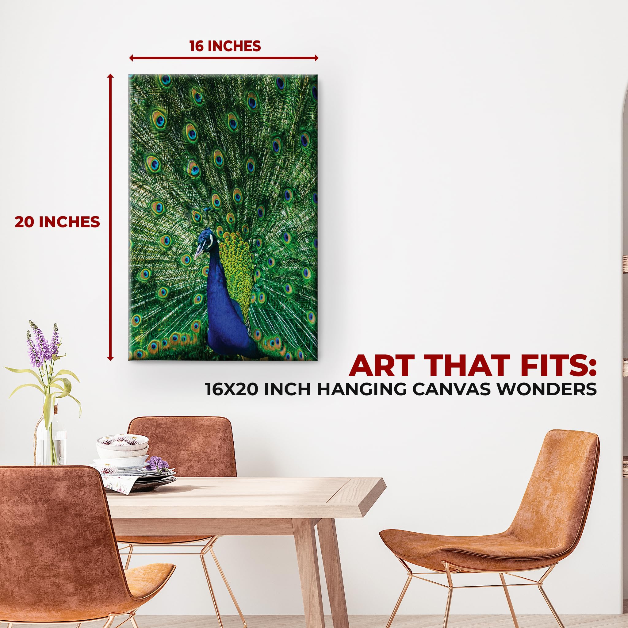 Peacock Wall Canvas Set of 1